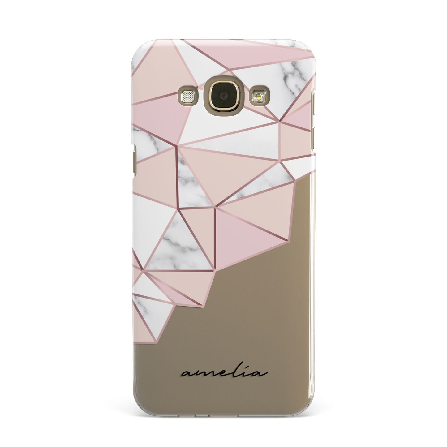 Geometric Pink Marble with Name Samsung Galaxy A8 Case