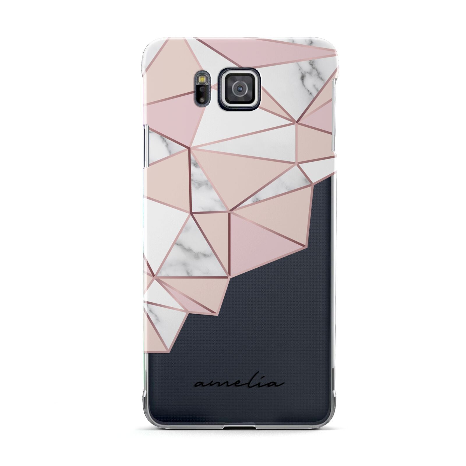 Geometric Pink Marble with Name Samsung Galaxy Alpha Case