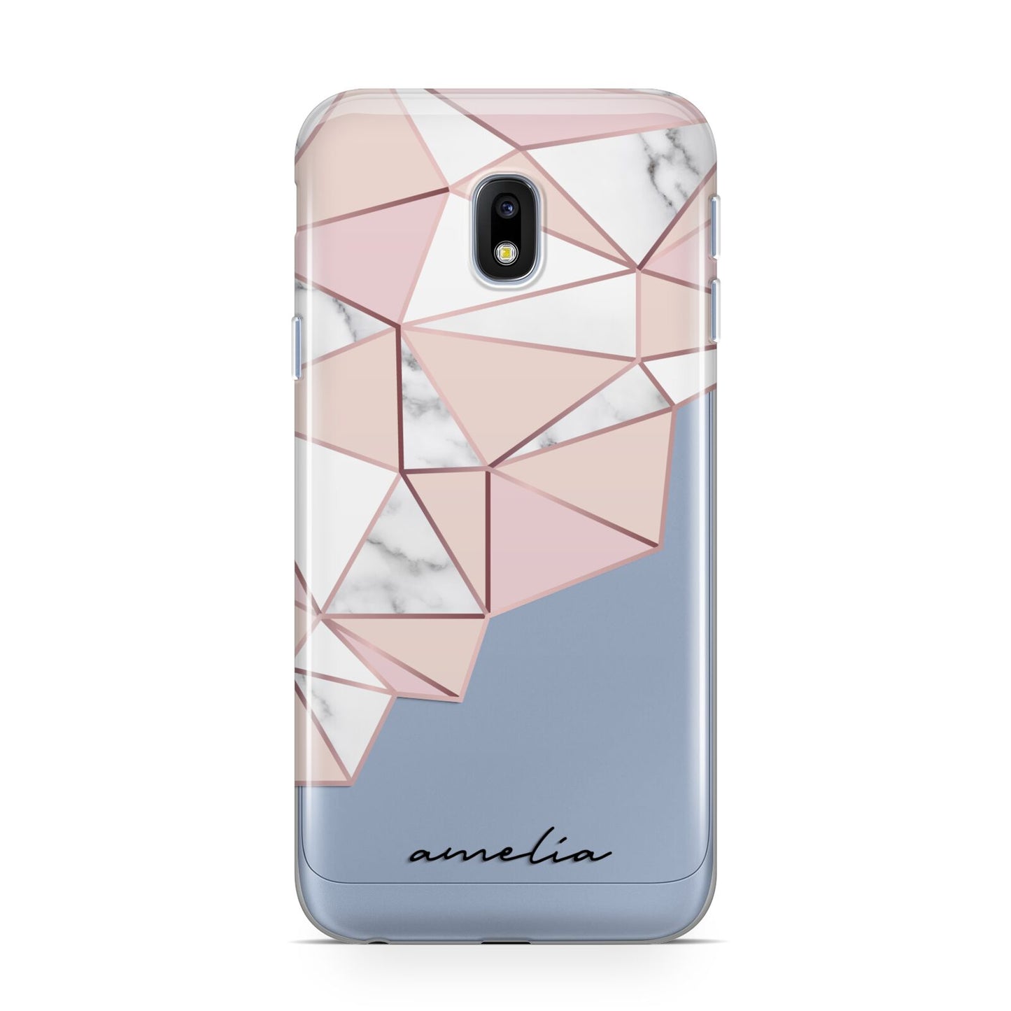 Geometric Pink Marble with Name Samsung Galaxy J3 2017 Case