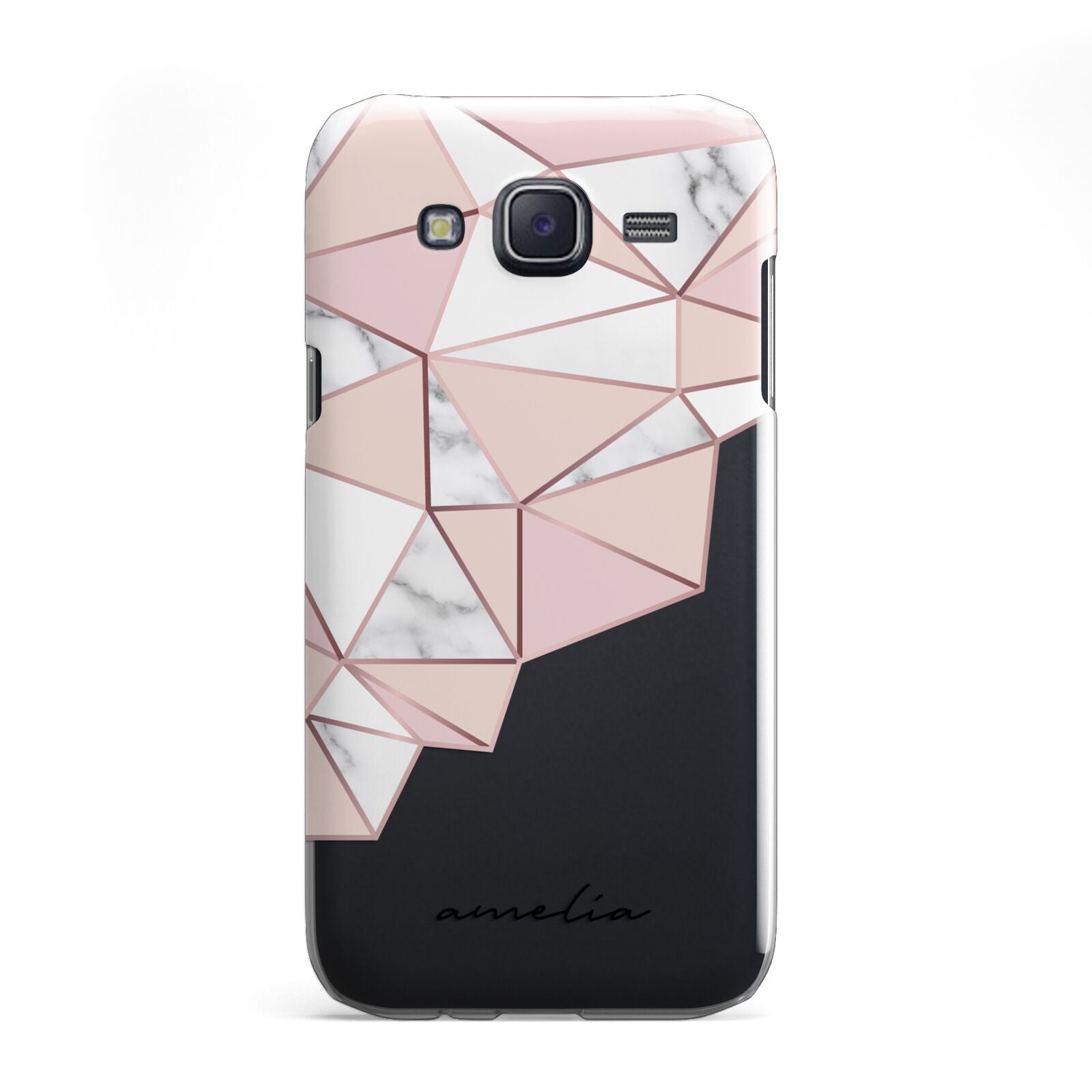 Geometric Pink Marble with Name Samsung Galaxy J5 Case