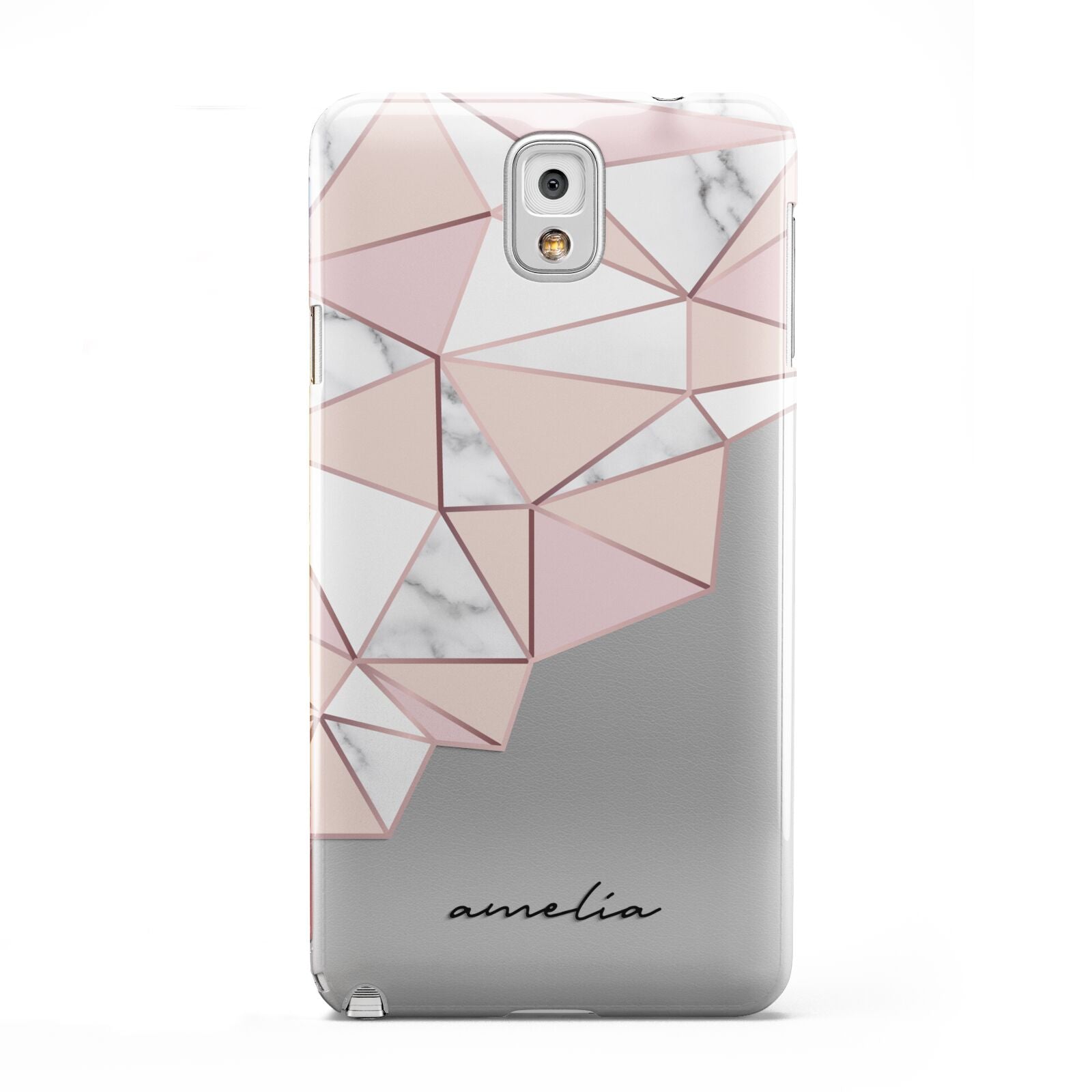 Geometric Pink Marble with Name Samsung Galaxy Note 3 Case