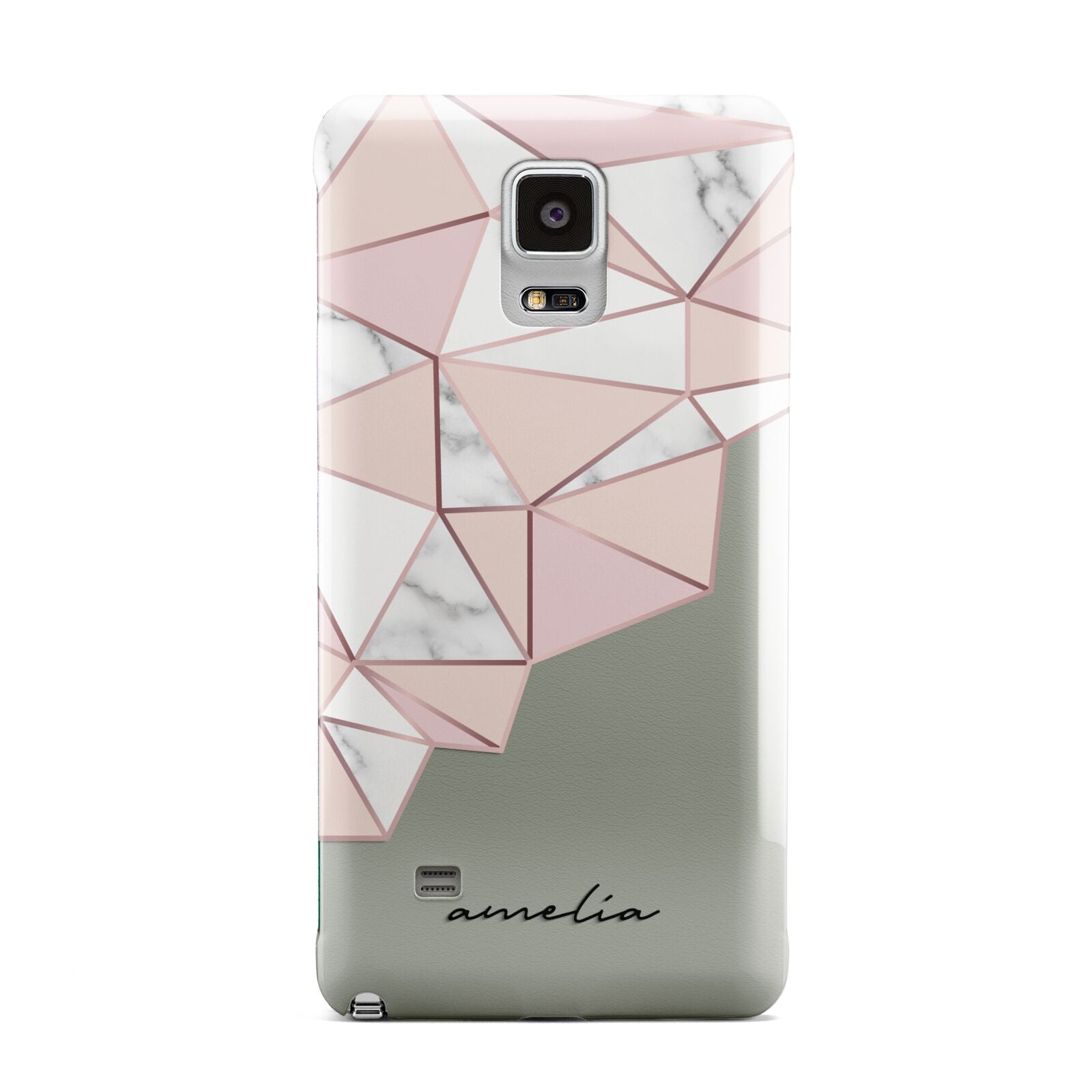 Geometric Pink Marble with Name Samsung Galaxy Note 4 Case