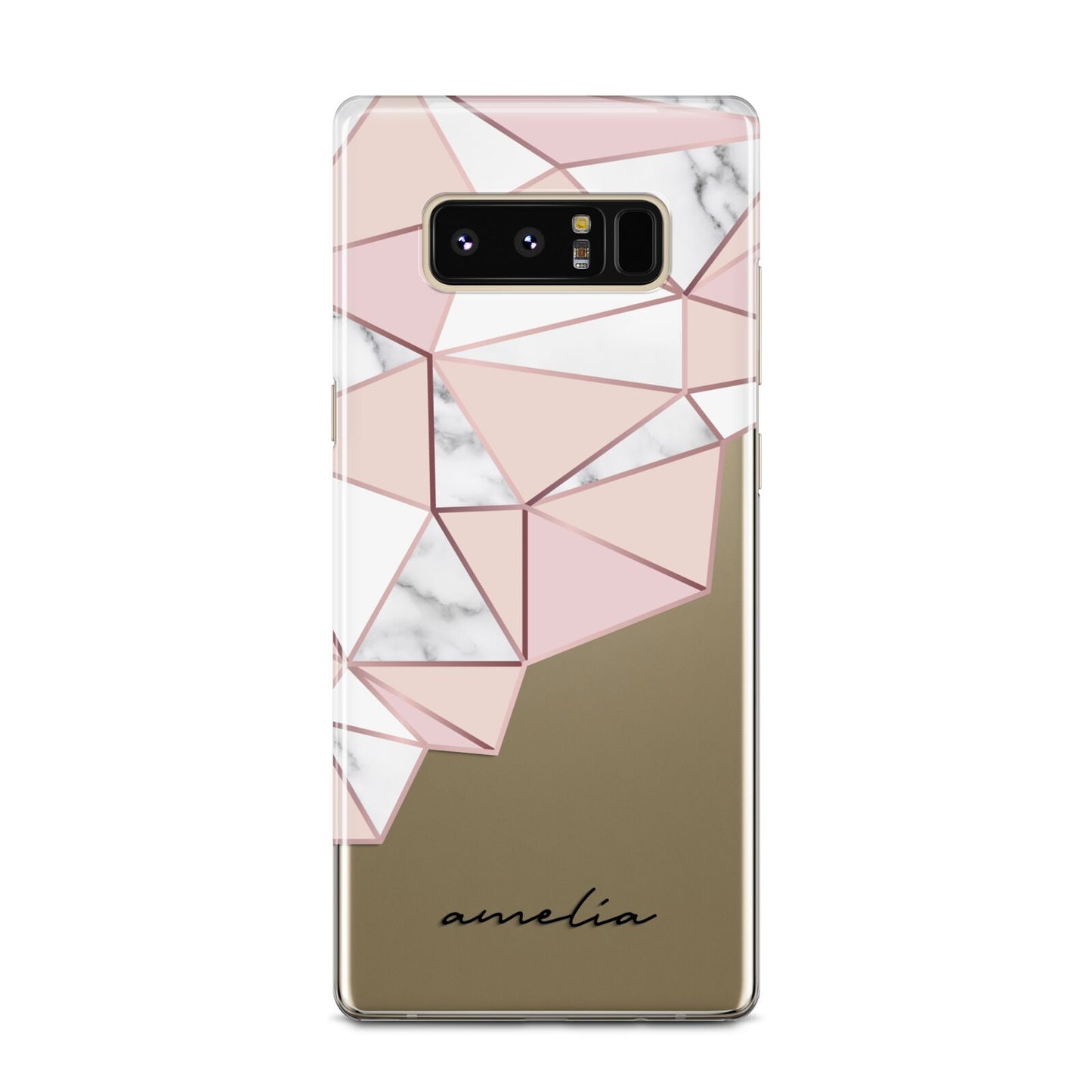 Geometric Pink Marble with Name Samsung Galaxy Note 8 Case