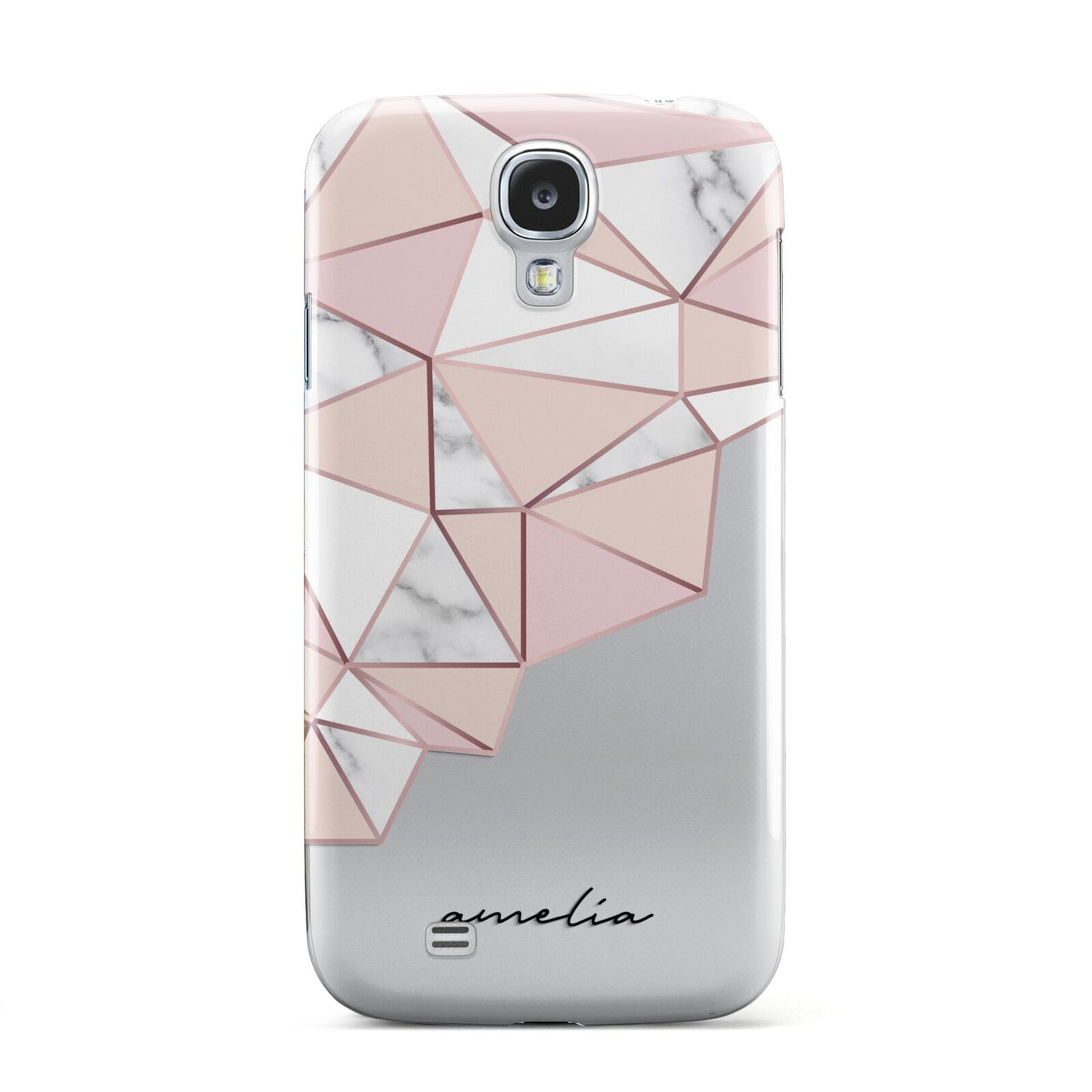 Geometric Pink Marble with Name Samsung Galaxy S4 Case