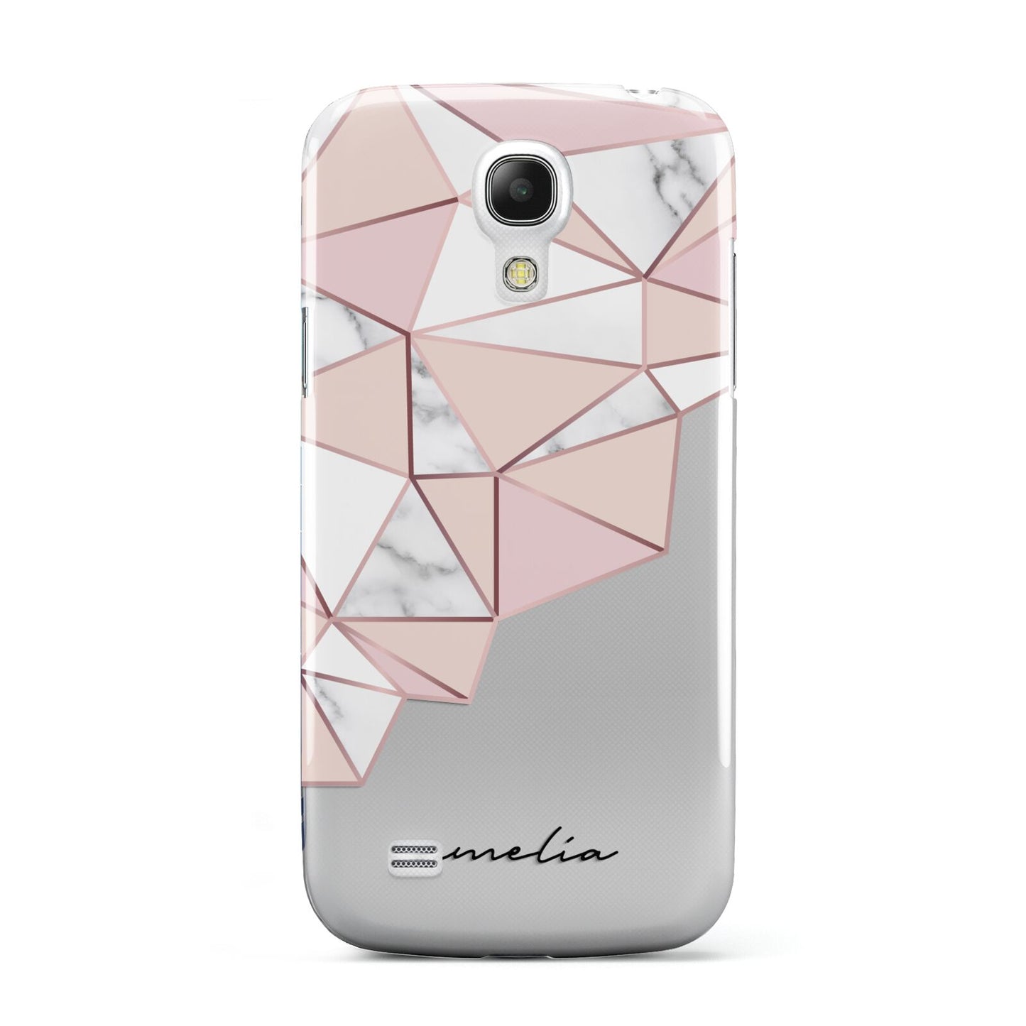 Geometric Pink Marble with Name Samsung Galaxy S4 Mini Case