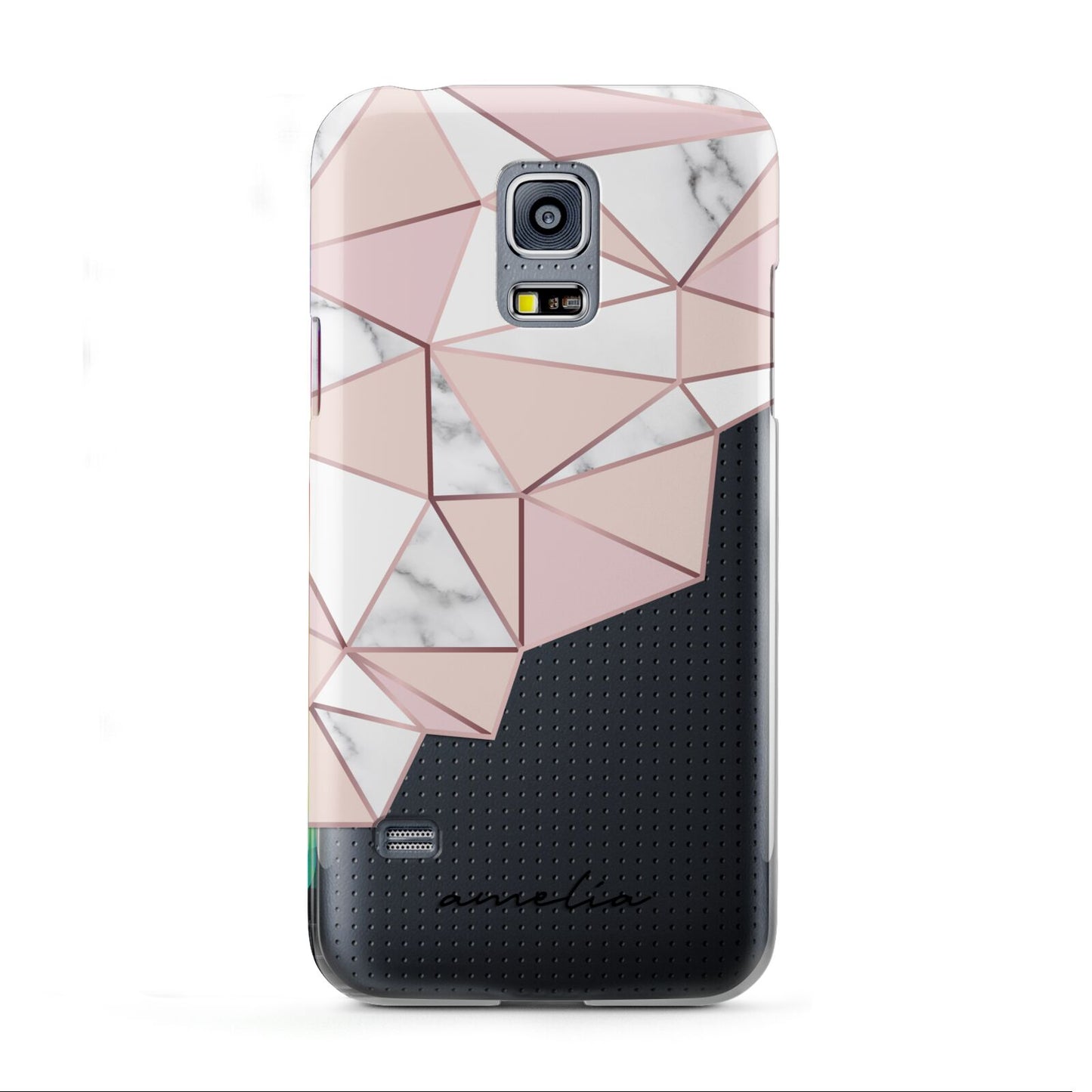 Geometric Pink Marble with Name Samsung Galaxy S5 Mini Case