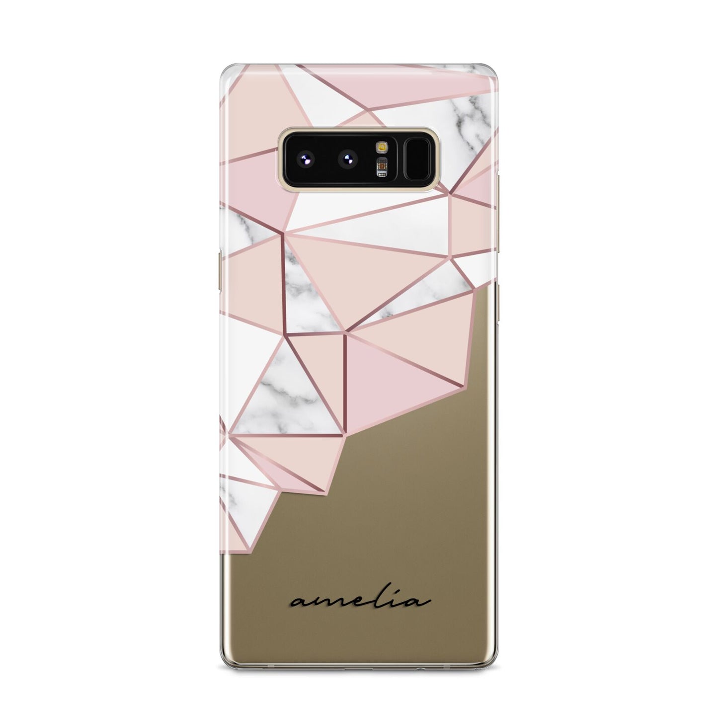 Geometric Pink Marble with Name Samsung Galaxy S8 Case