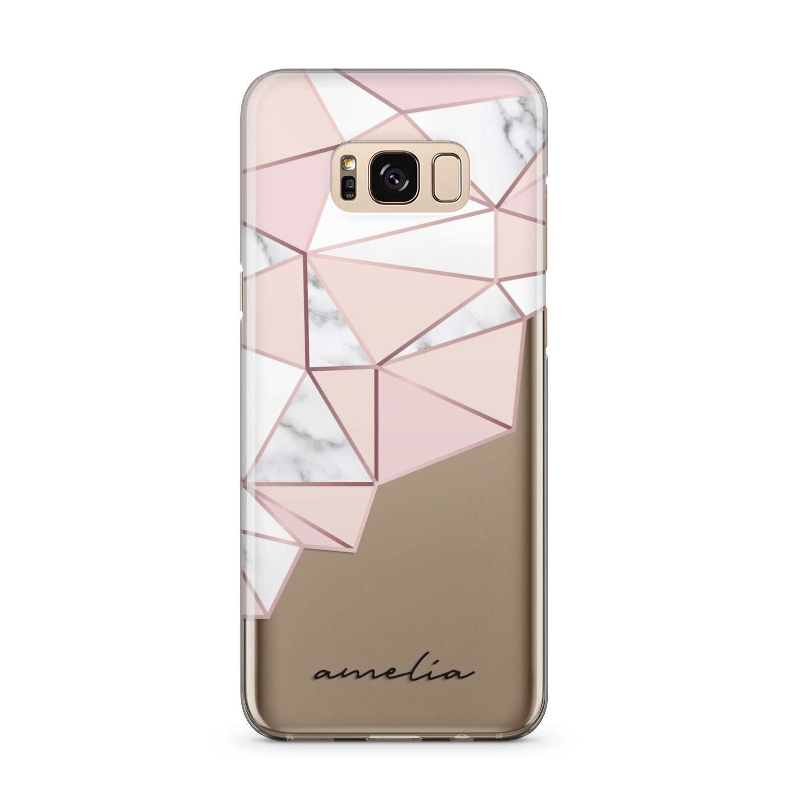 Geometric Pink Marble with Name Samsung Galaxy S8 Plus Case