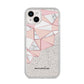 Geometric Pink Marble with Name iPhone 14 Plus Glitter Tough Case Starlight