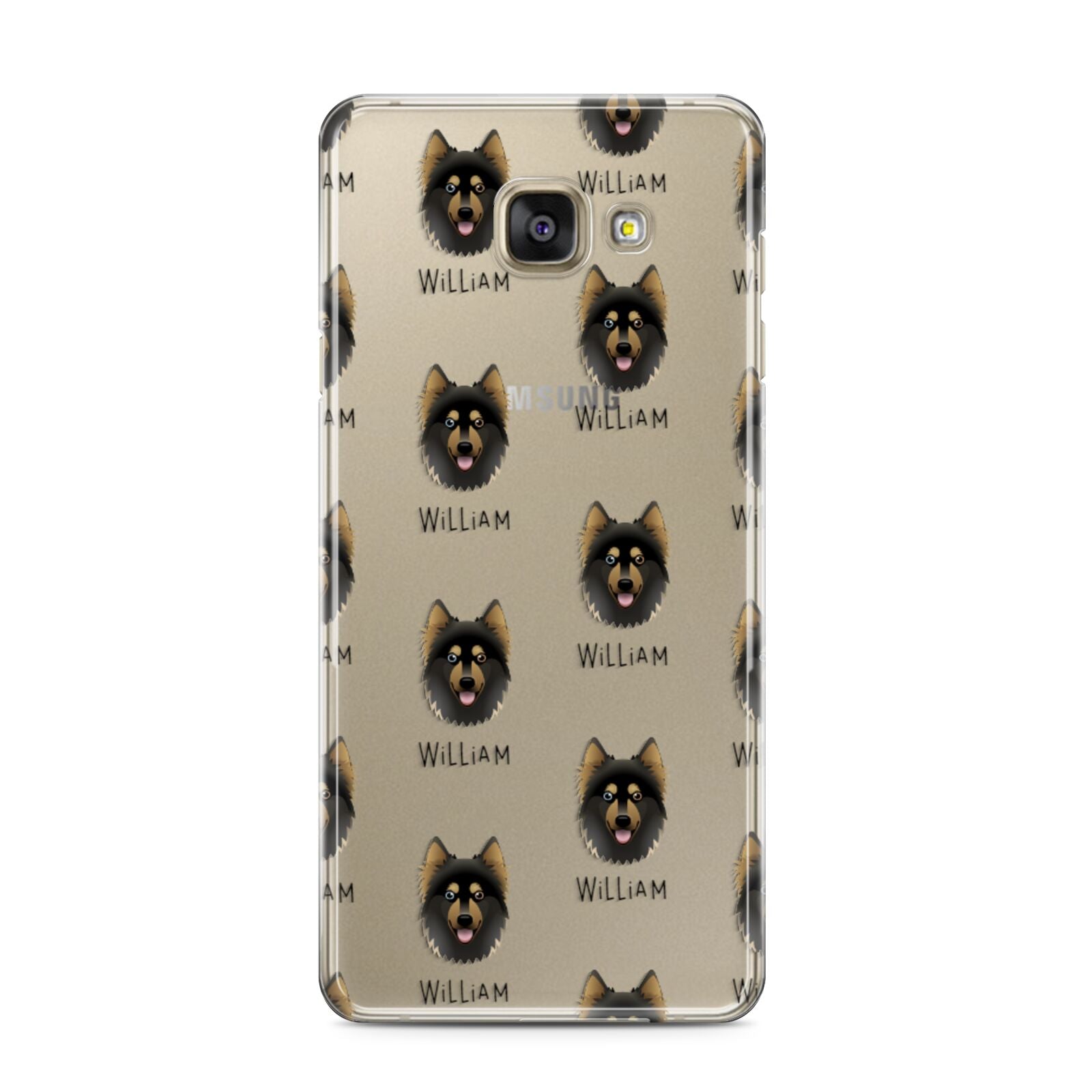 Gerberian Shepsky Icon with Name Samsung Galaxy A3 2016 Case on gold phone