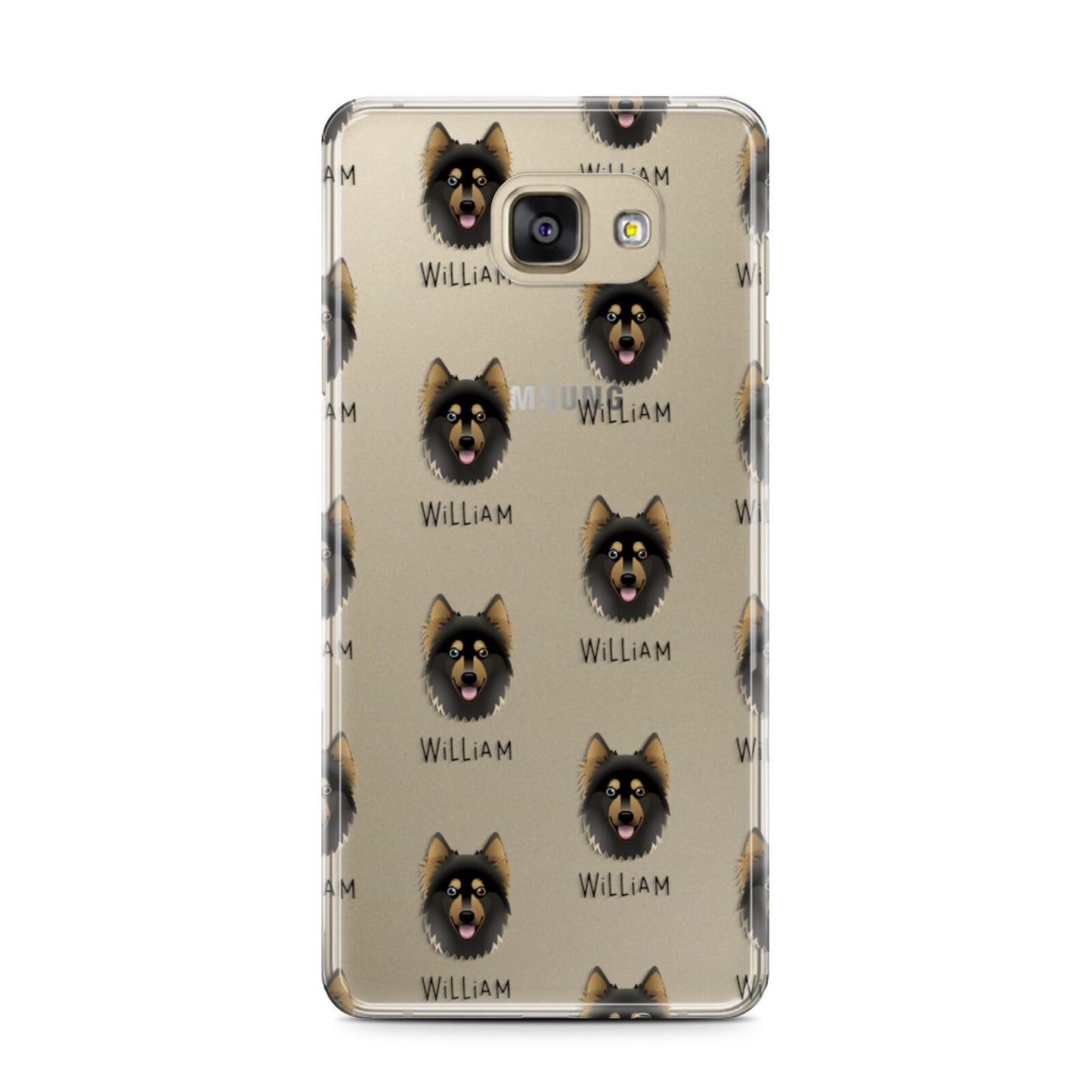 Gerberian Shepsky Icon with Name Samsung Galaxy A7 2016 Case on gold phone