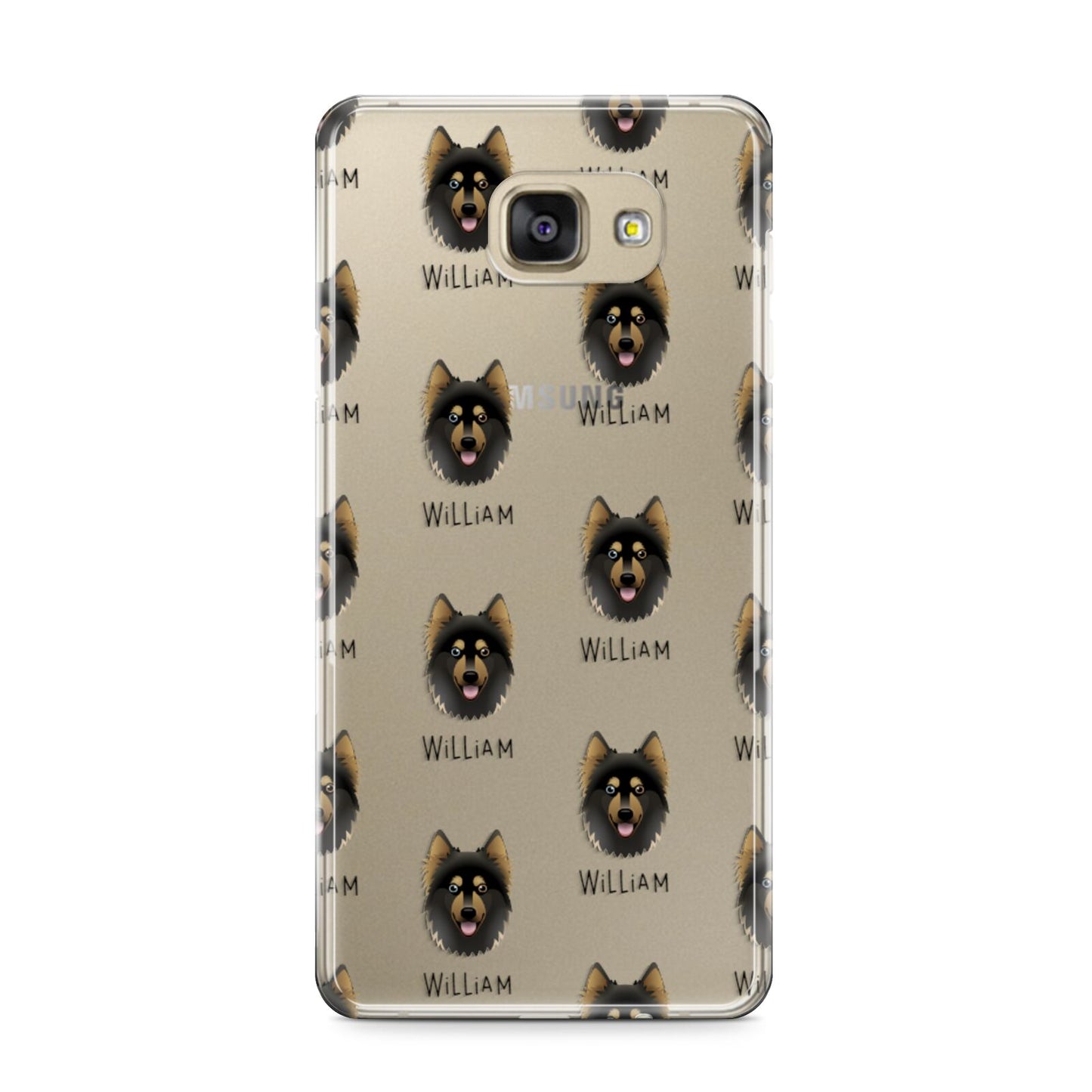 Gerberian Shepsky Icon with Name Samsung Galaxy A9 2016 Case on gold phone