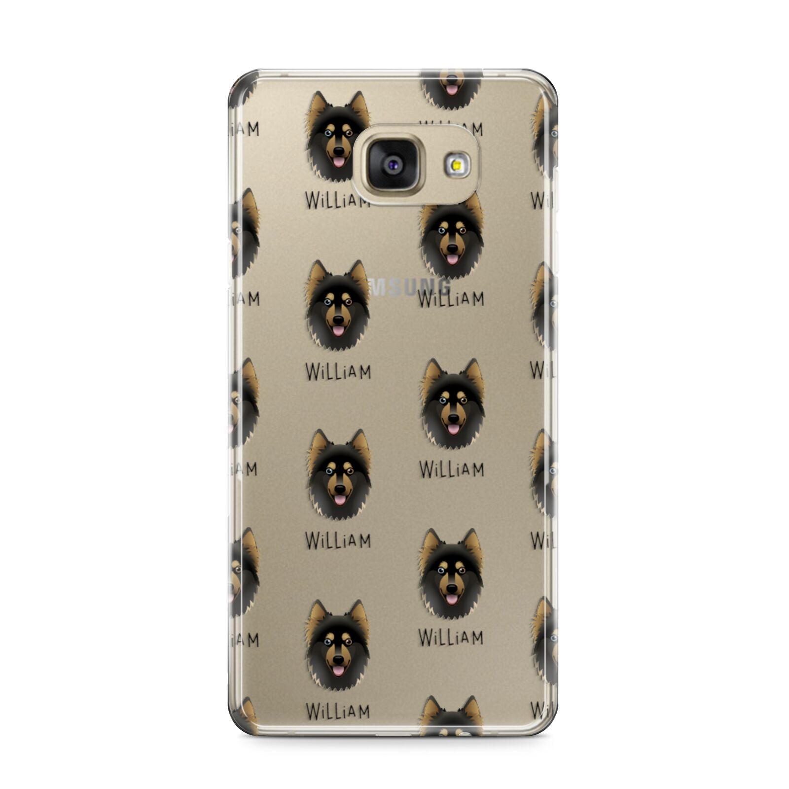 Gerberian Shepsky Icon with Name Samsung Galaxy A9 2016 Case on gold phone