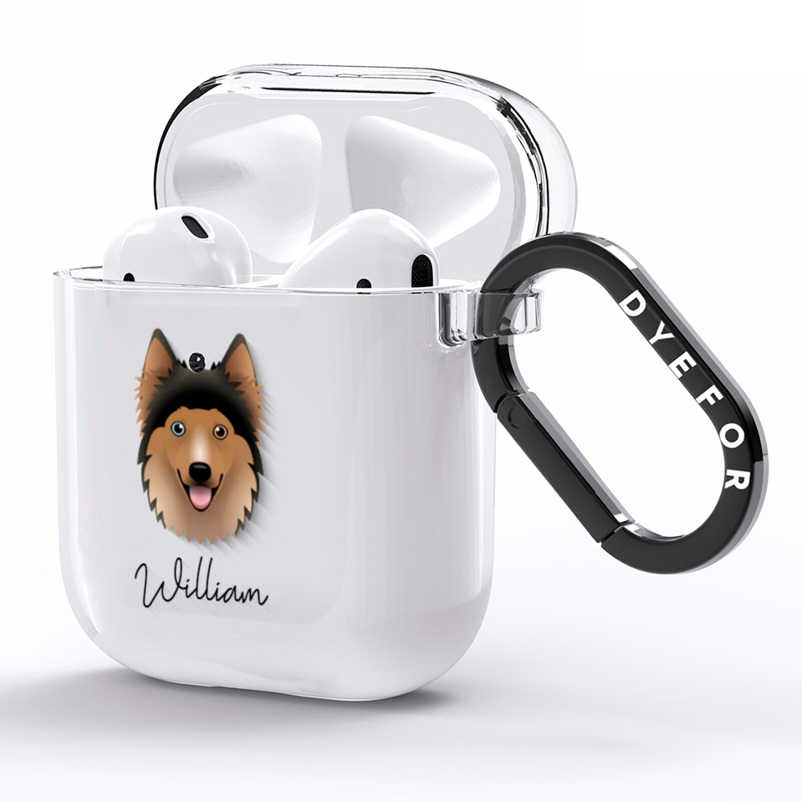 Gerberian Shepsky Personalised AirPods Clear Case Side Image