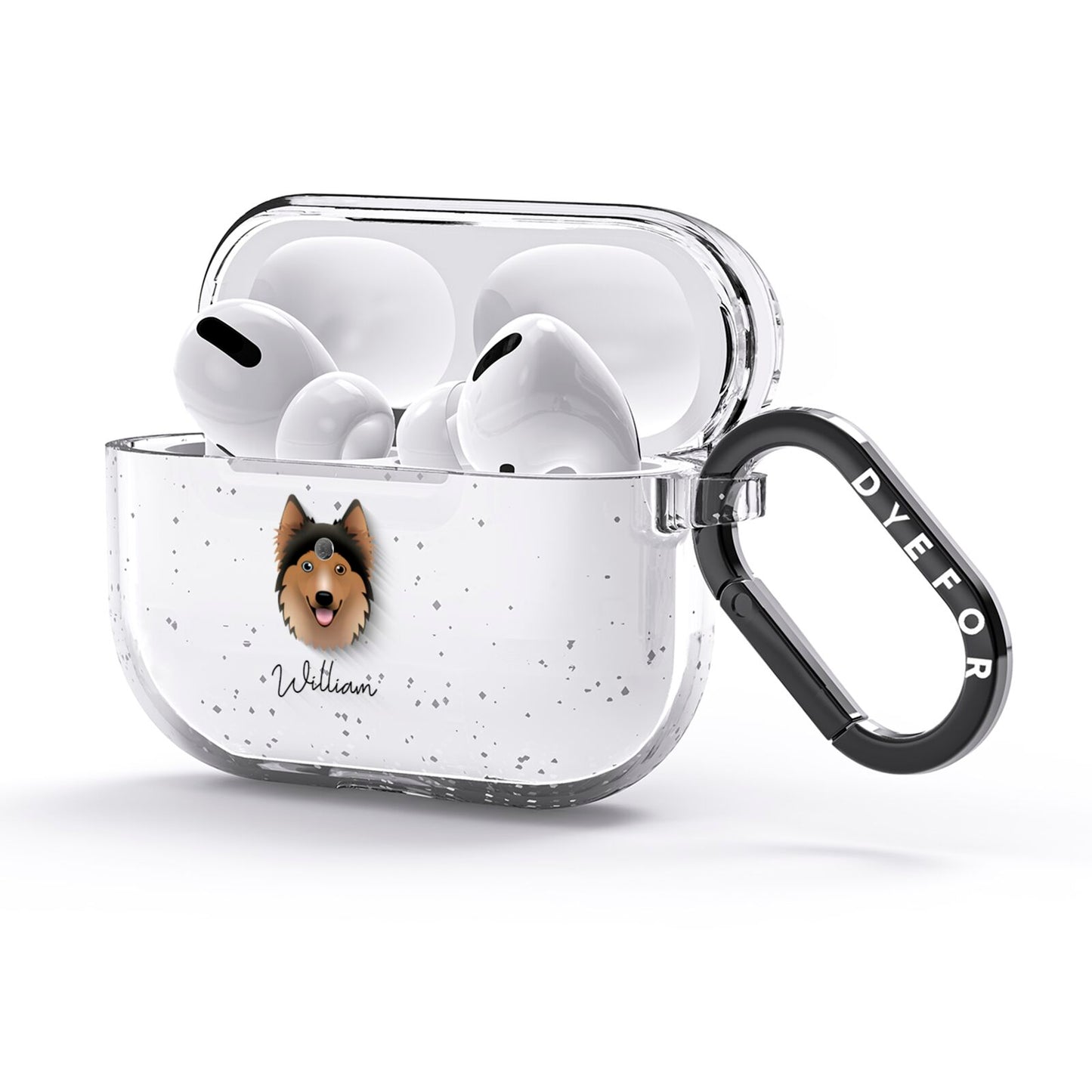 Gerberian Shepsky Personalised AirPods Glitter Case 3rd Gen Side Image