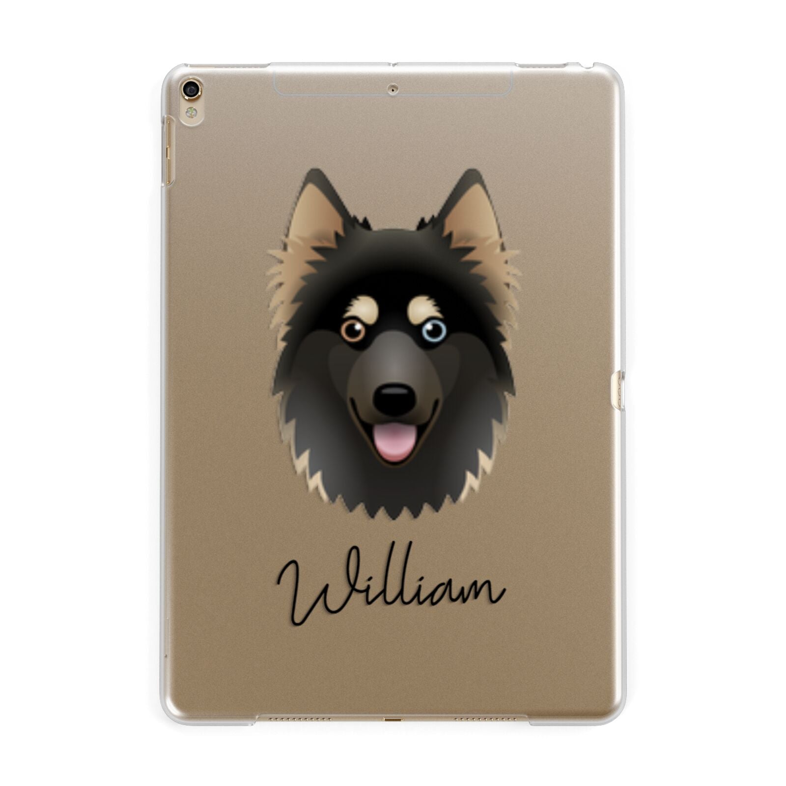 Gerberian Shepsky Personalised Apple iPad Gold Case