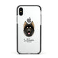 Gerberian Shepsky Personalised Apple iPhone Xs Impact Case Black Edge on Silver Phone