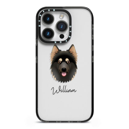 Gerberian Shepsky Personalised iPhone 14 Pro Black Impact Case on Silver phone