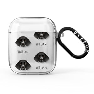 German Longhaired Pointer Icon with Name AirPods Case