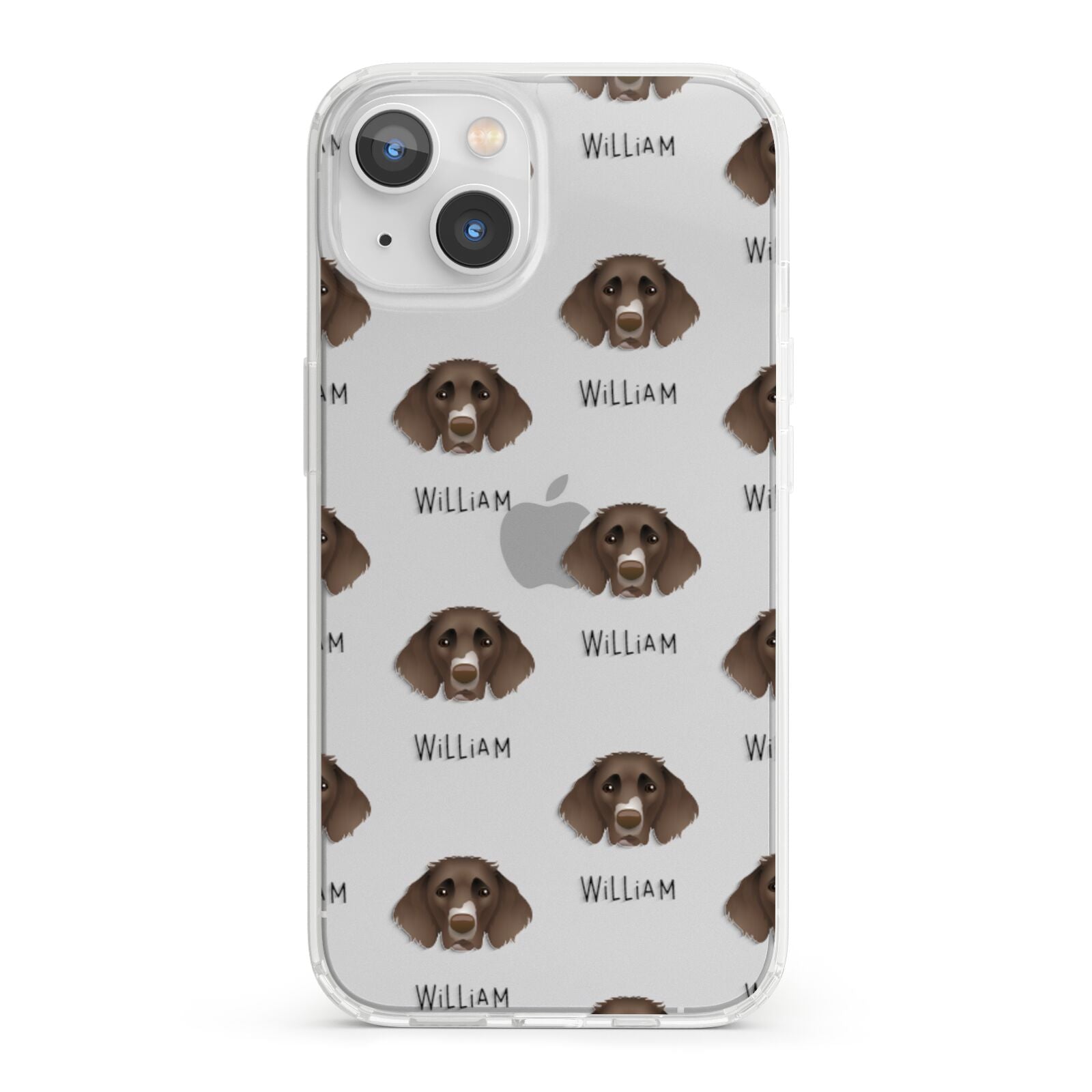 German Longhaired Pointer Icon with Name iPhone 13 Clear Bumper Case