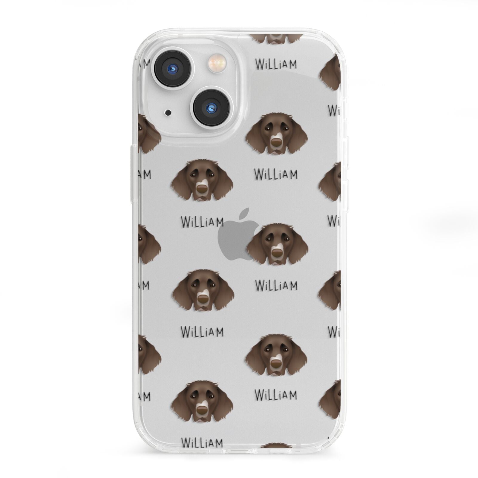 German Longhaired Pointer Icon with Name iPhone 13 Mini Clear Bumper Case