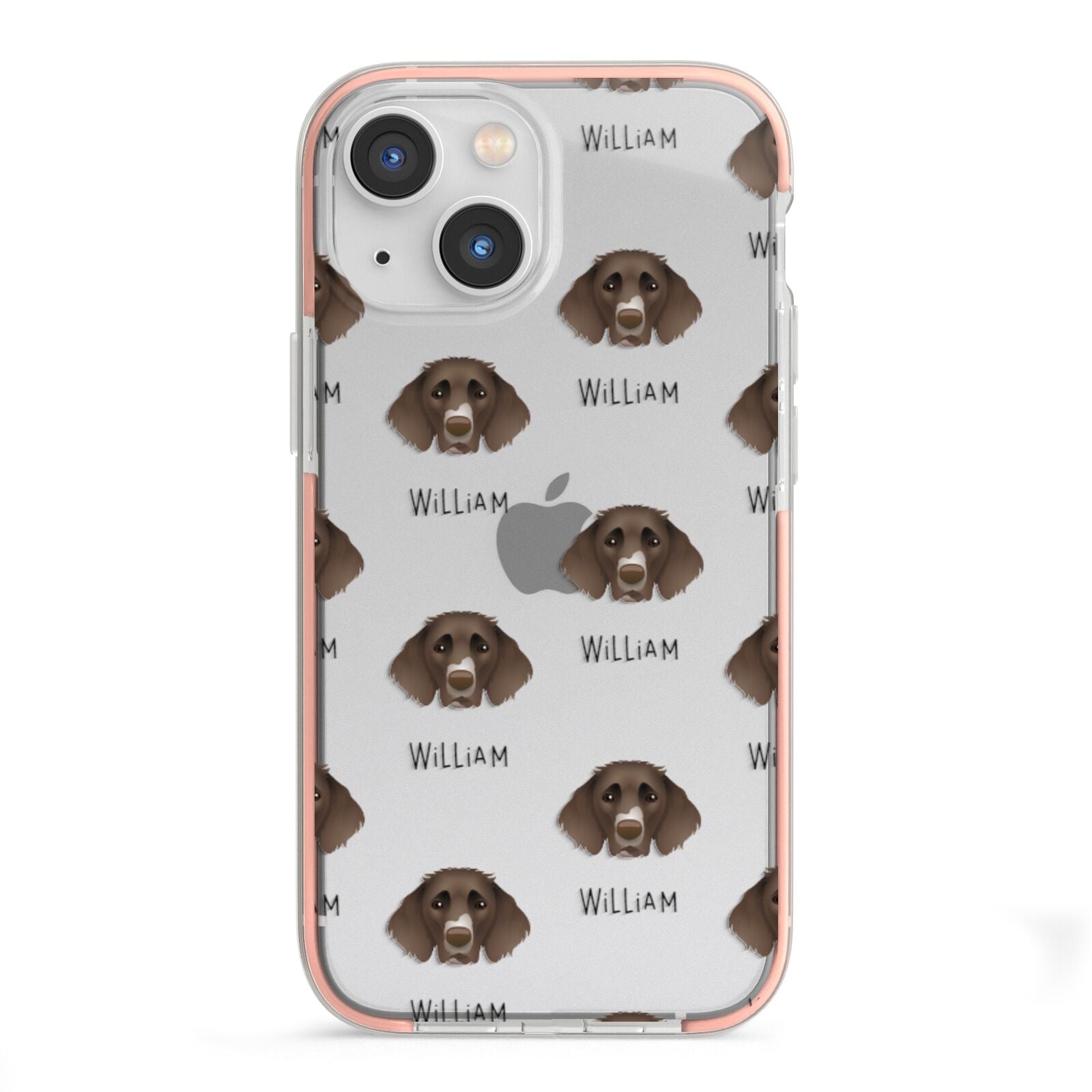 German Longhaired Pointer Icon with Name iPhone 13 Mini TPU Impact Case with Pink Edges