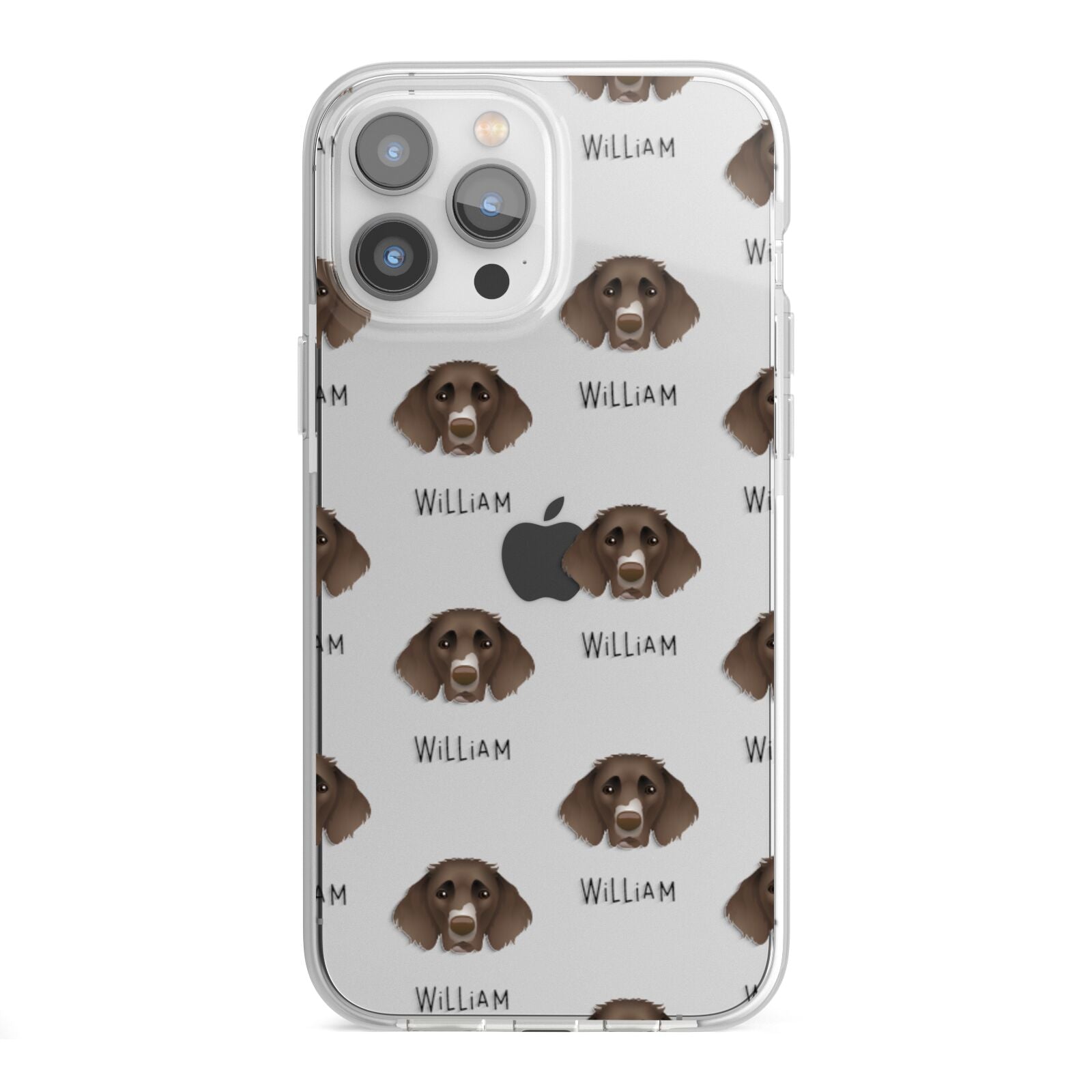 German Longhaired Pointer Icon with Name iPhone 13 Pro Max TPU Impact Case with White Edges