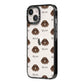 German Longhaired Pointer Icon with Name iPhone 14 Black Impact Case Side Angle on Silver phone