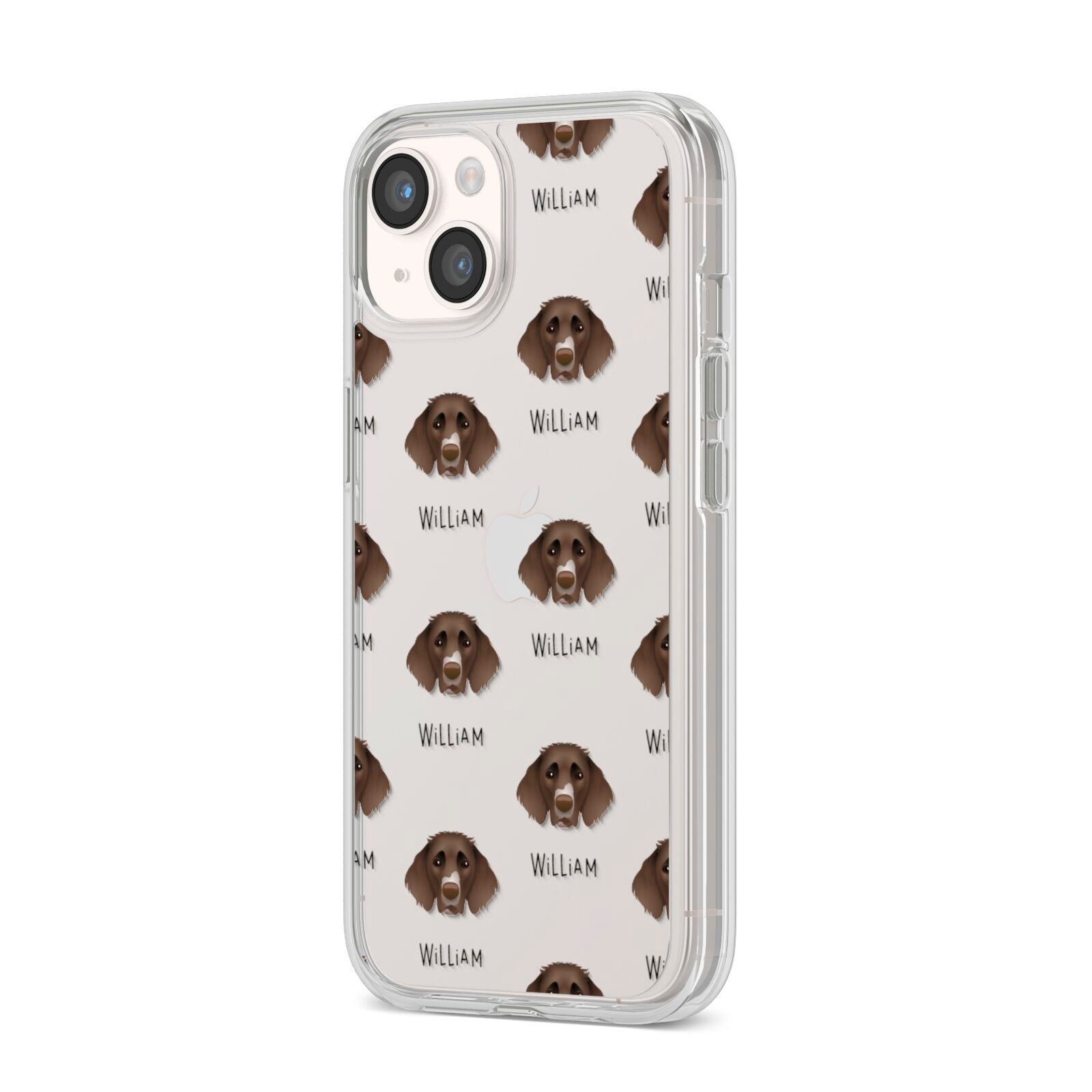 German Longhaired Pointer Icon with Name iPhone 14 Clear Tough Case Starlight Angled Image