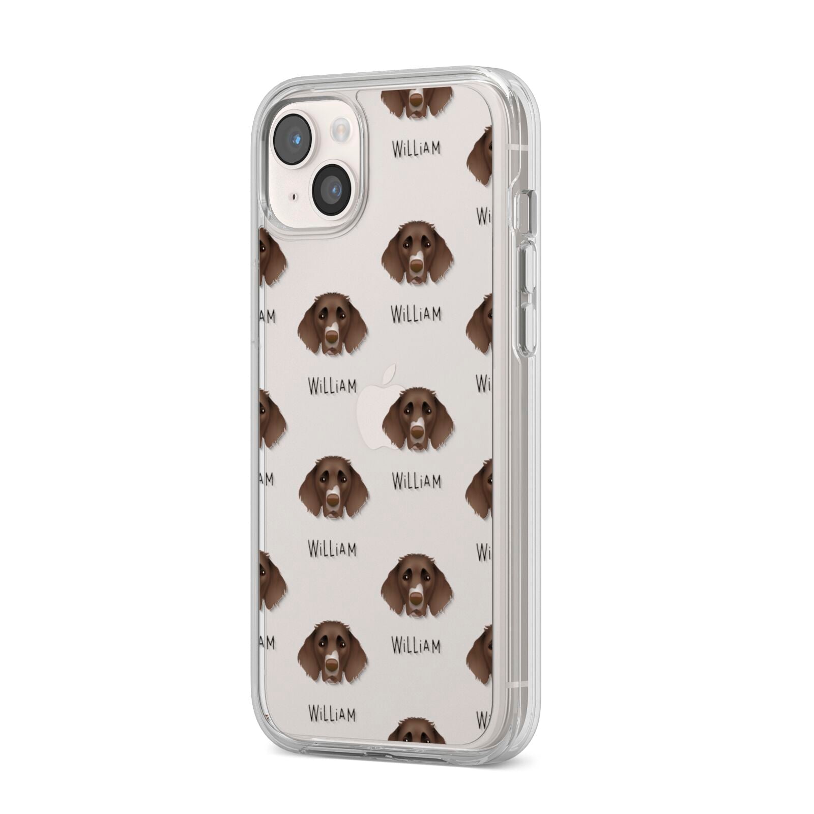 German Longhaired Pointer Icon with Name iPhone 14 Plus Clear Tough Case Starlight Angled Image