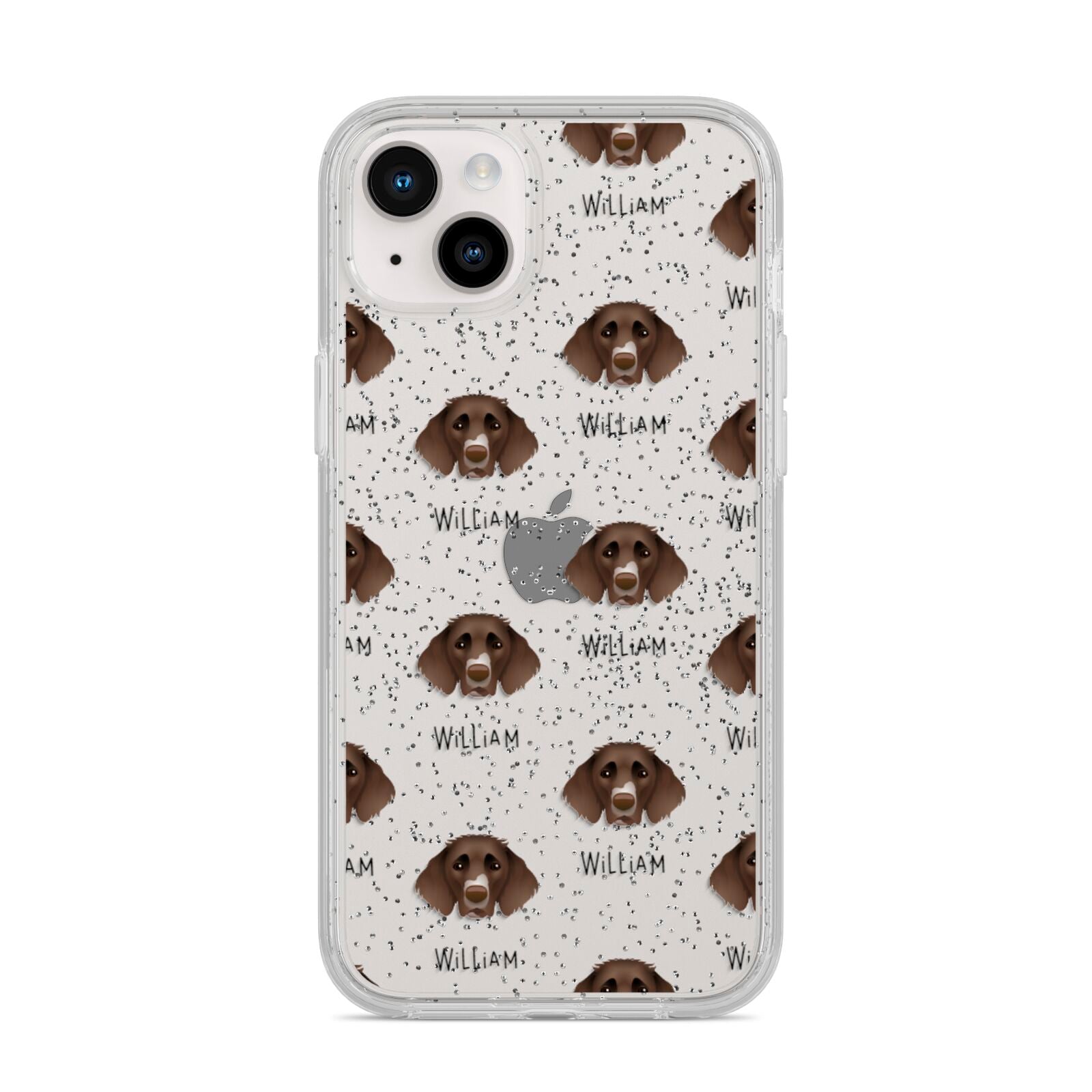 German Longhaired Pointer Icon with Name iPhone 14 Plus Glitter Tough Case Starlight