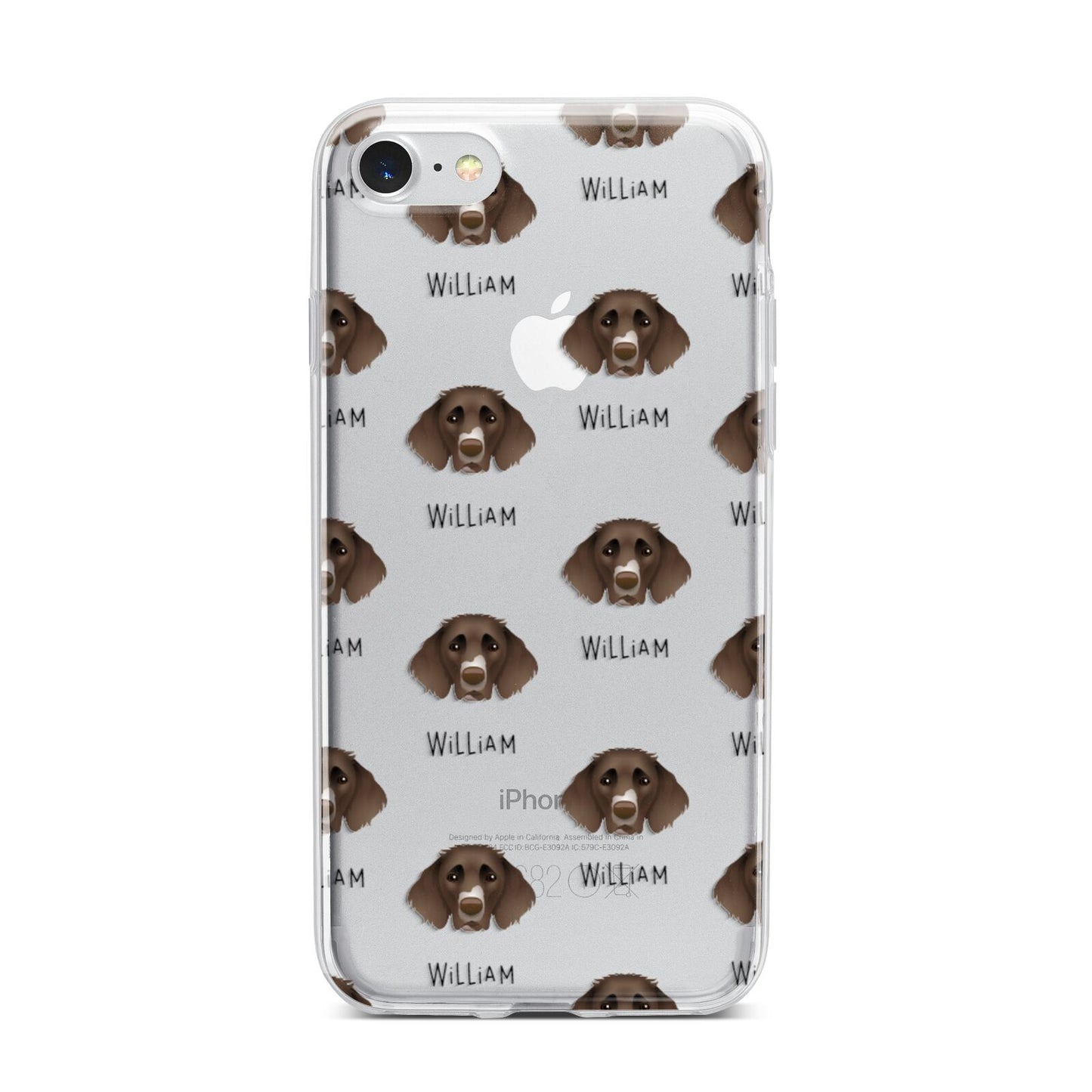 German Longhaired Pointer Icon with Name iPhone 7 Bumper Case on Silver iPhone