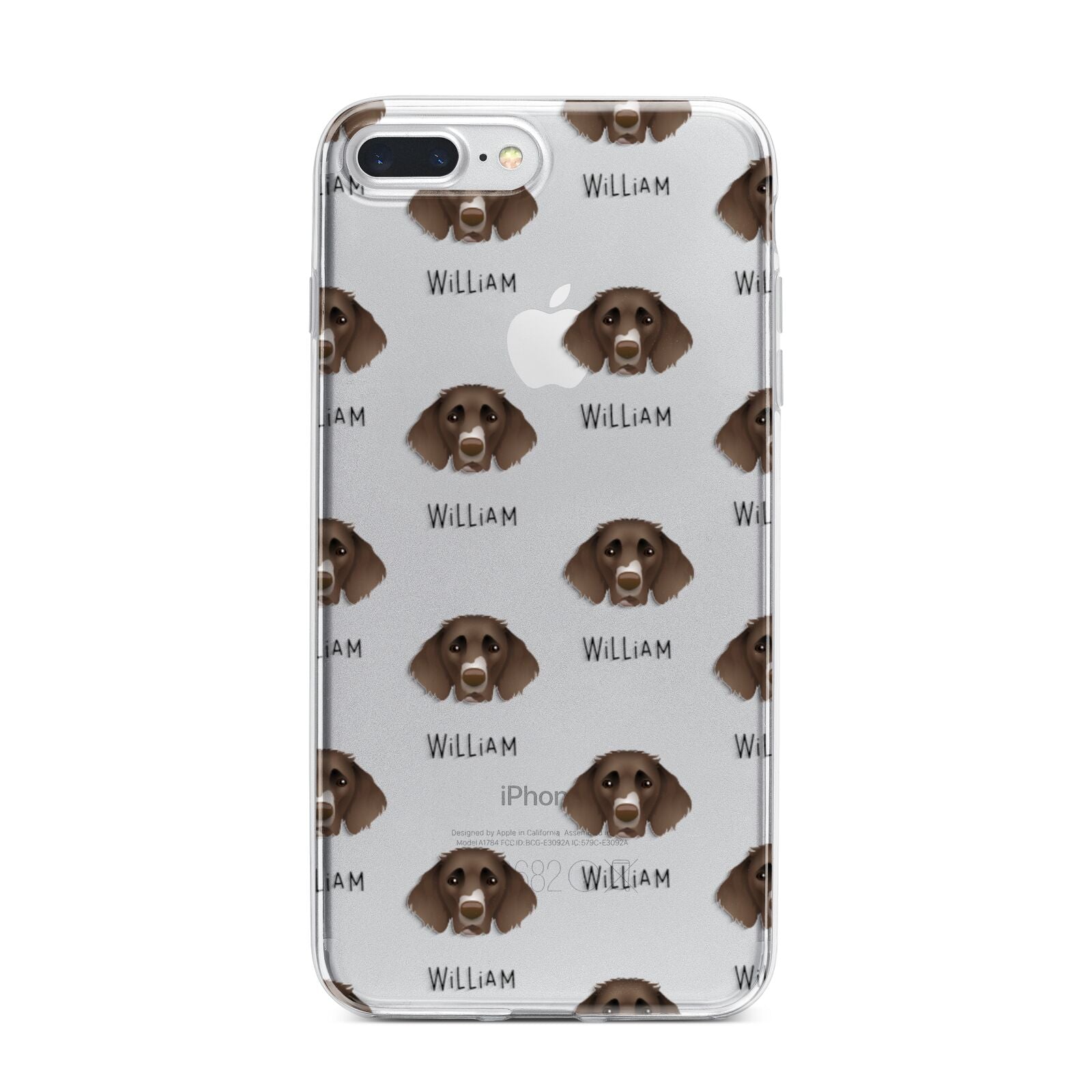 German Longhaired Pointer Icon with Name iPhone 7 Plus Bumper Case on Silver iPhone