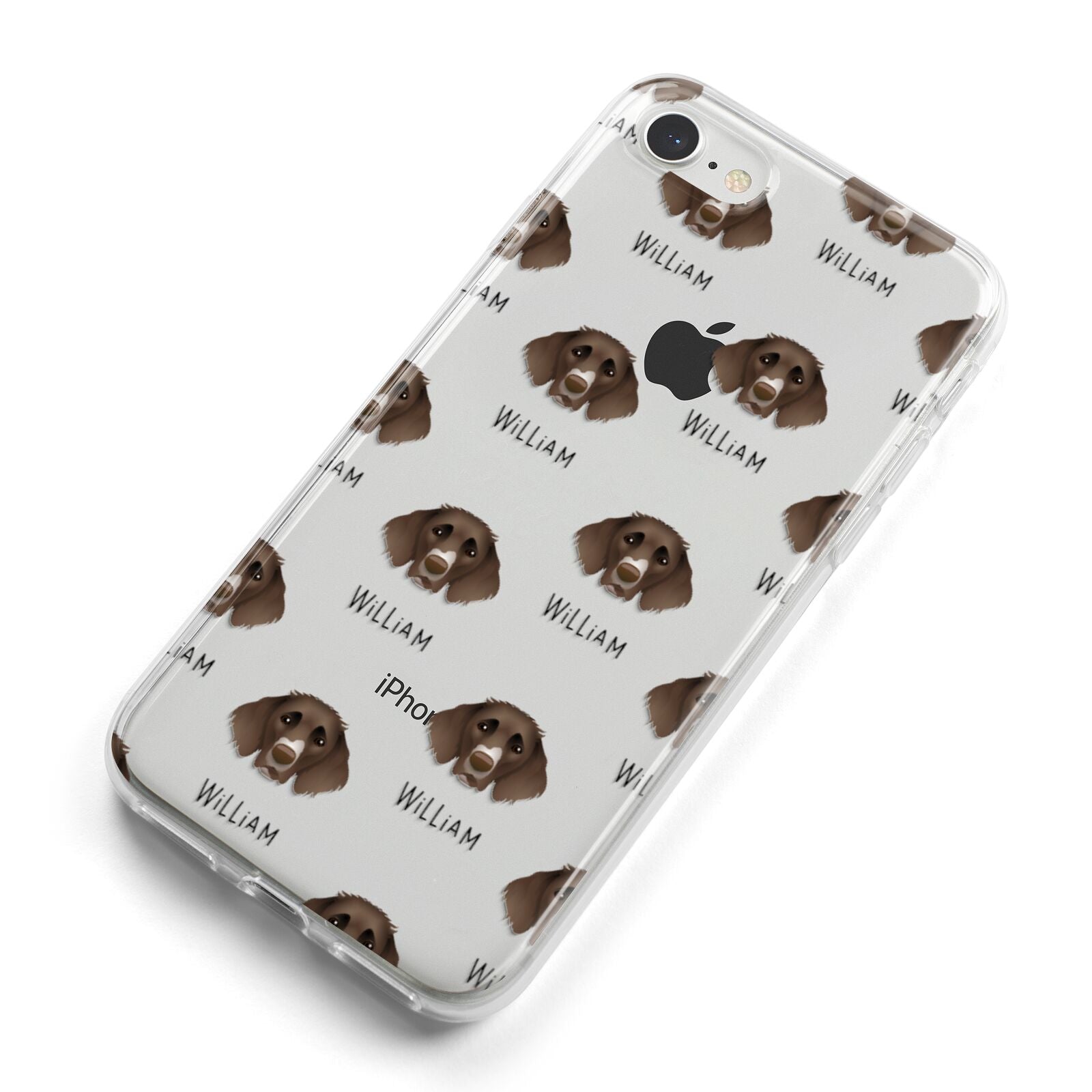 German Longhaired Pointer Icon with Name iPhone 8 Bumper Case on Silver iPhone Alternative Image