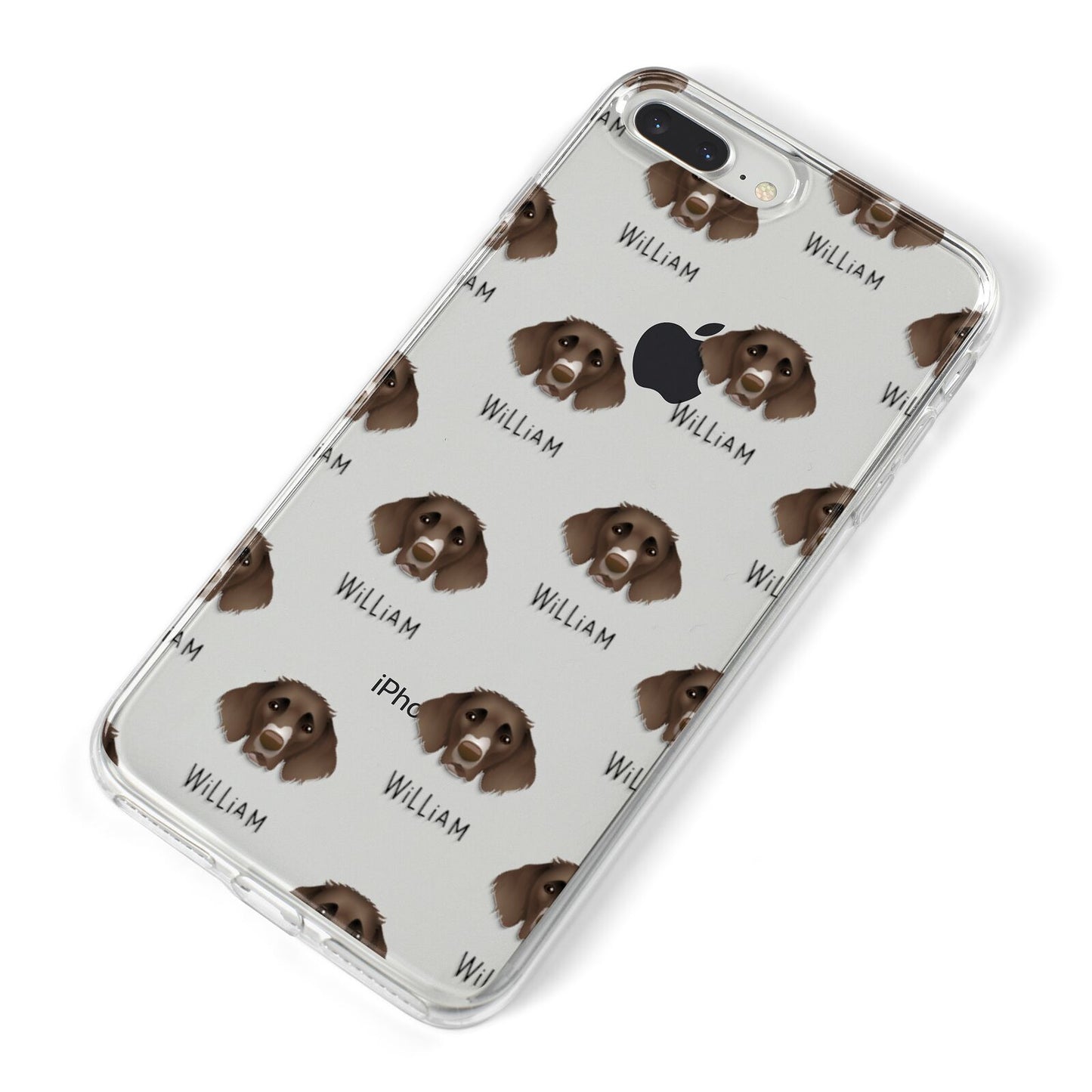 German Longhaired Pointer Icon with Name iPhone 8 Plus Bumper Case on Silver iPhone Alternative Image