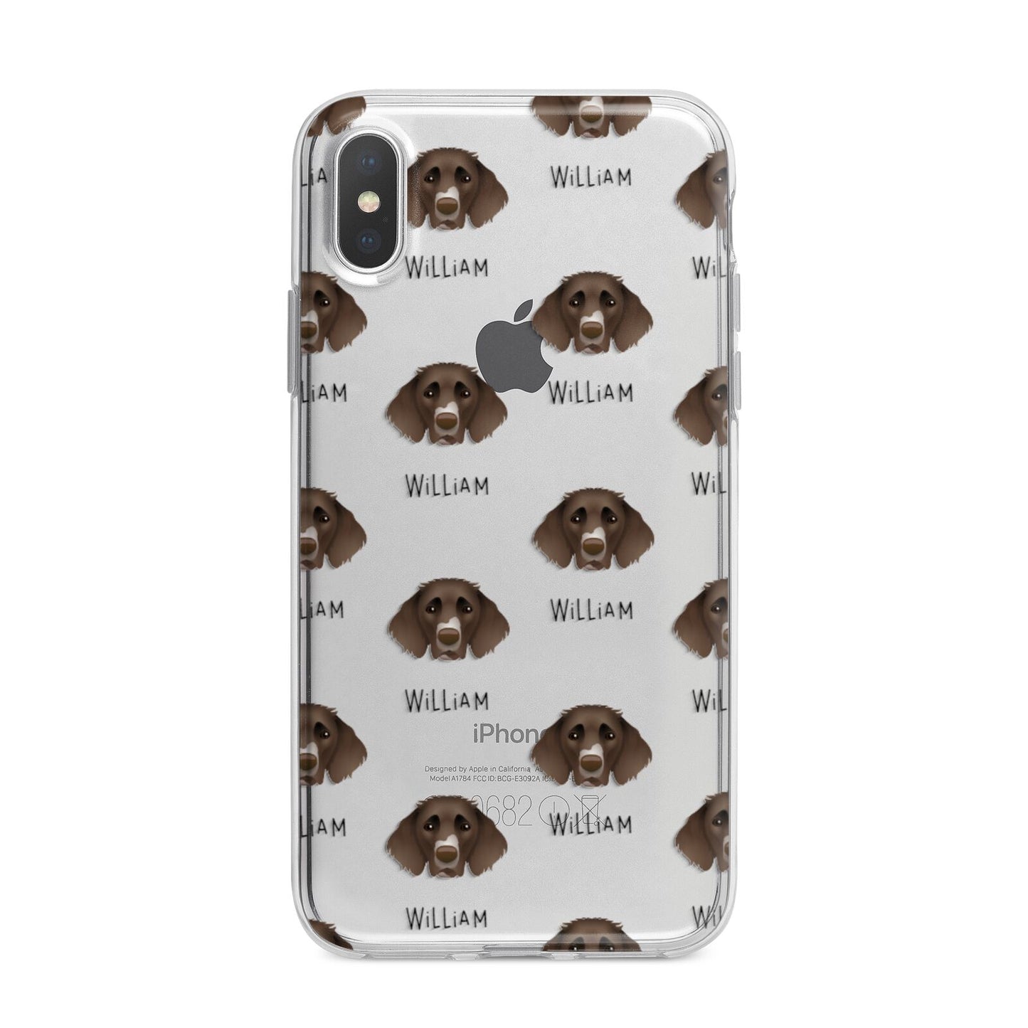 German Longhaired Pointer Icon with Name iPhone X Bumper Case on Silver iPhone Alternative Image 1