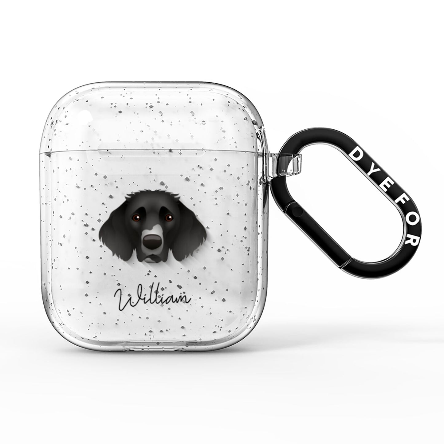 German Longhaired Pointer Personalised AirPods Glitter Case