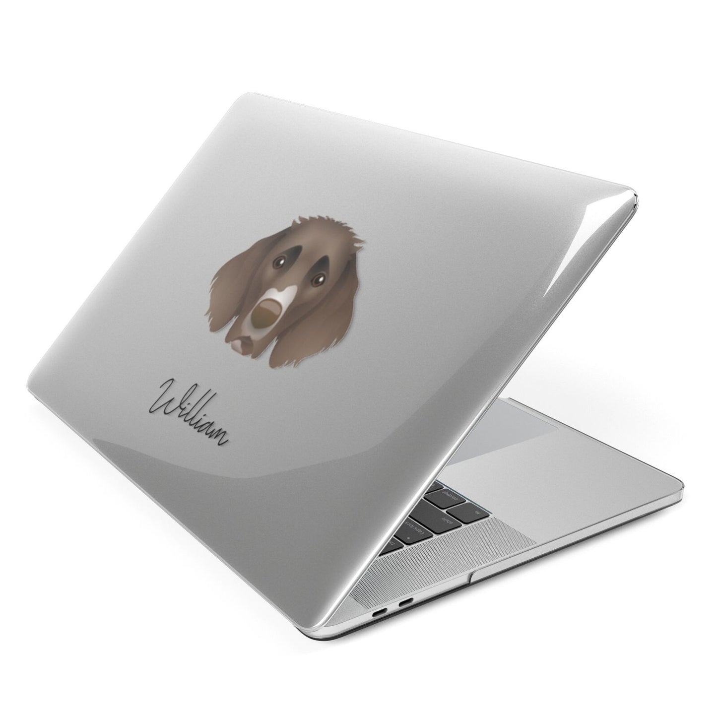 German Longhaired Pointer Personalised Apple MacBook Case Side View