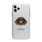 German Longhaired Pointer Personalised Apple iPhone 11 Pro Max in Silver with Bumper Case