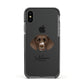 German Longhaired Pointer Personalised Apple iPhone Xs Impact Case Black Edge on Black Phone