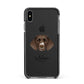 German Longhaired Pointer Personalised Apple iPhone Xs Max Impact Case Black Edge on Black Phone