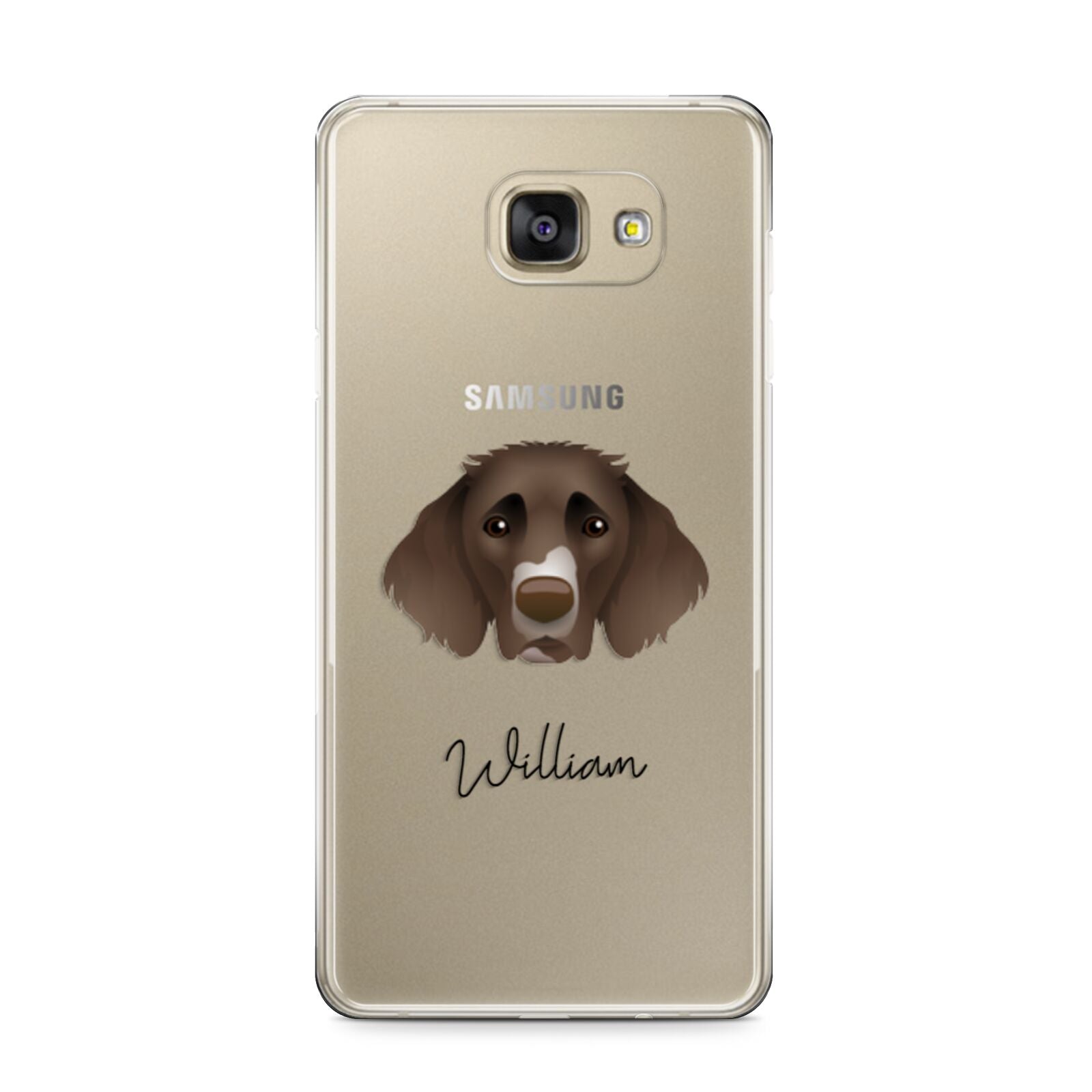 German Longhaired Pointer Personalised Samsung Galaxy A9 2016 Case on gold phone