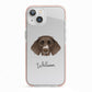 German Longhaired Pointer Personalised iPhone 13 TPU Impact Case with Pink Edges