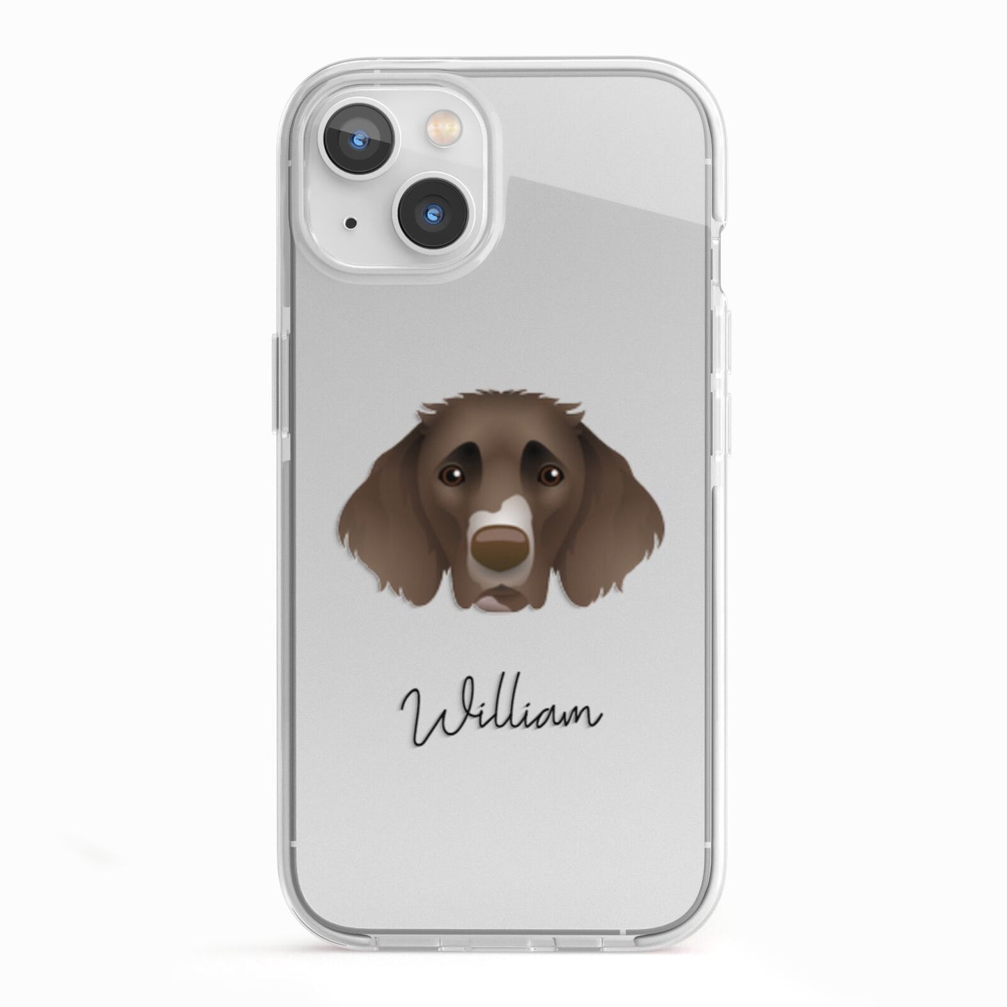 German Longhaired Pointer Personalised iPhone 13 TPU Impact Case with White Edges