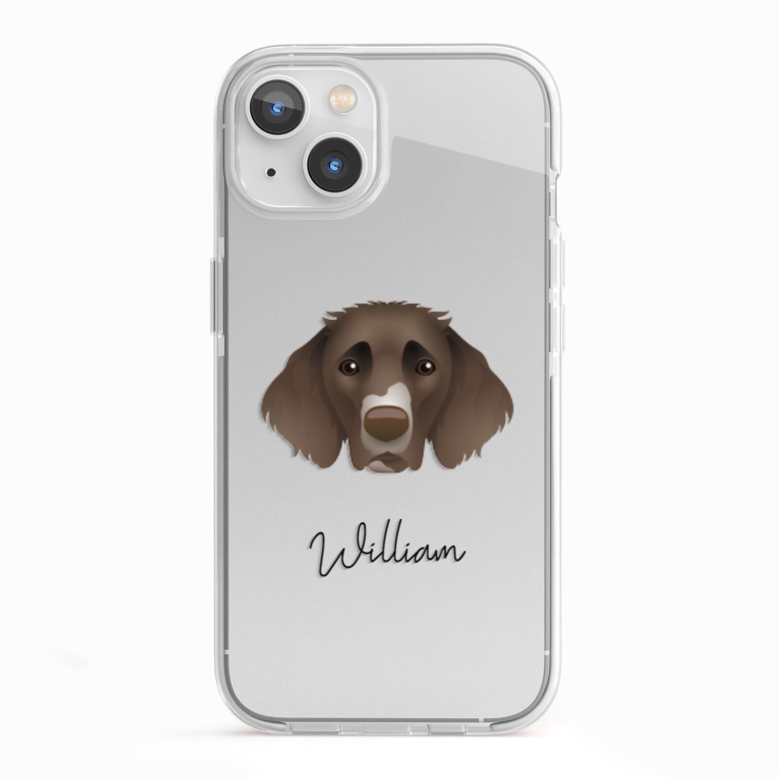 German Longhaired Pointer Personalised iPhone 13 TPU Impact Case with White Edges