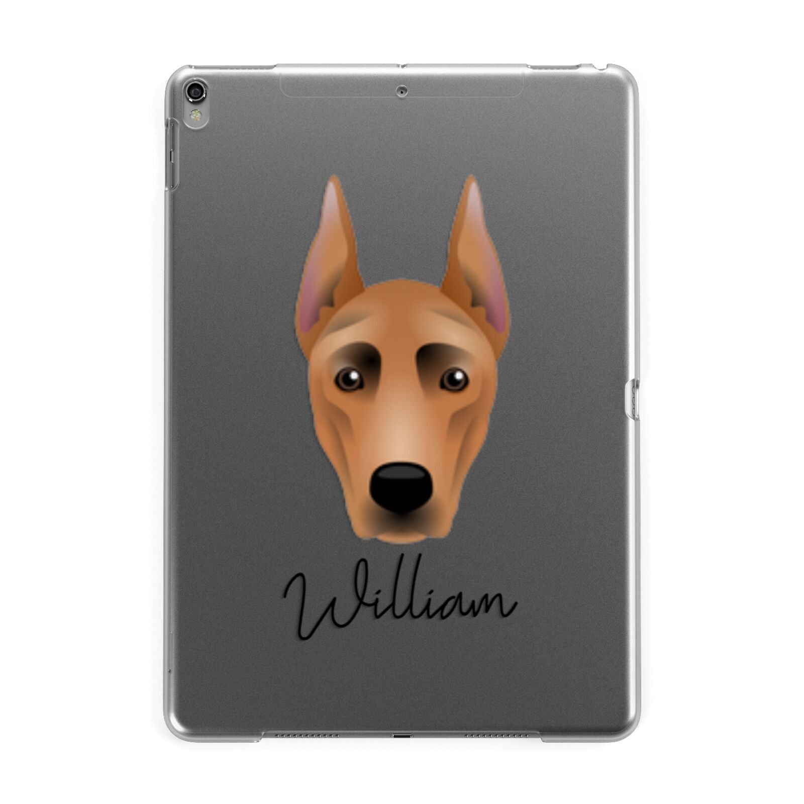 German Pinscher Personalised Apple iPad Grey Case