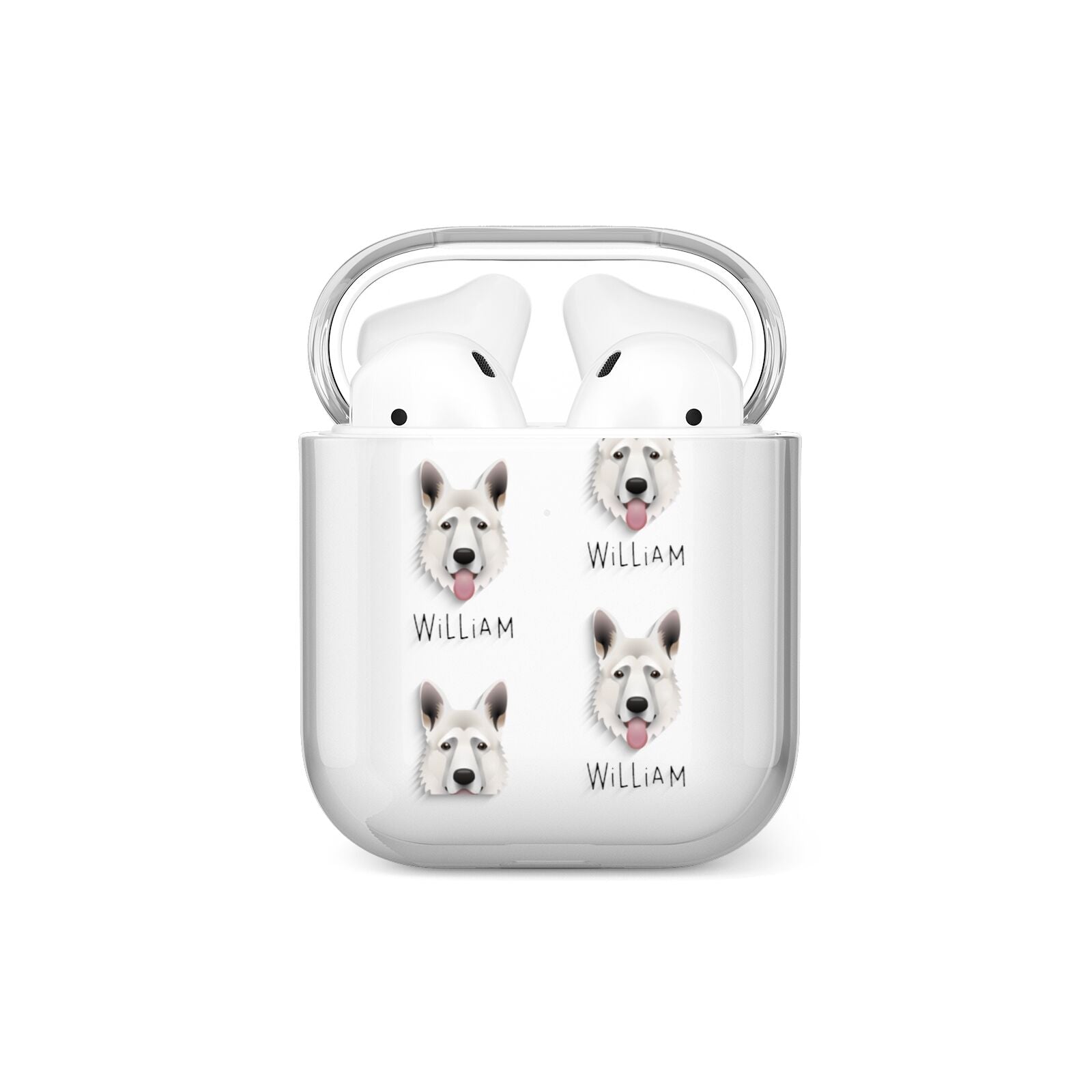 German Shepherd Icon with Name AirPods Case