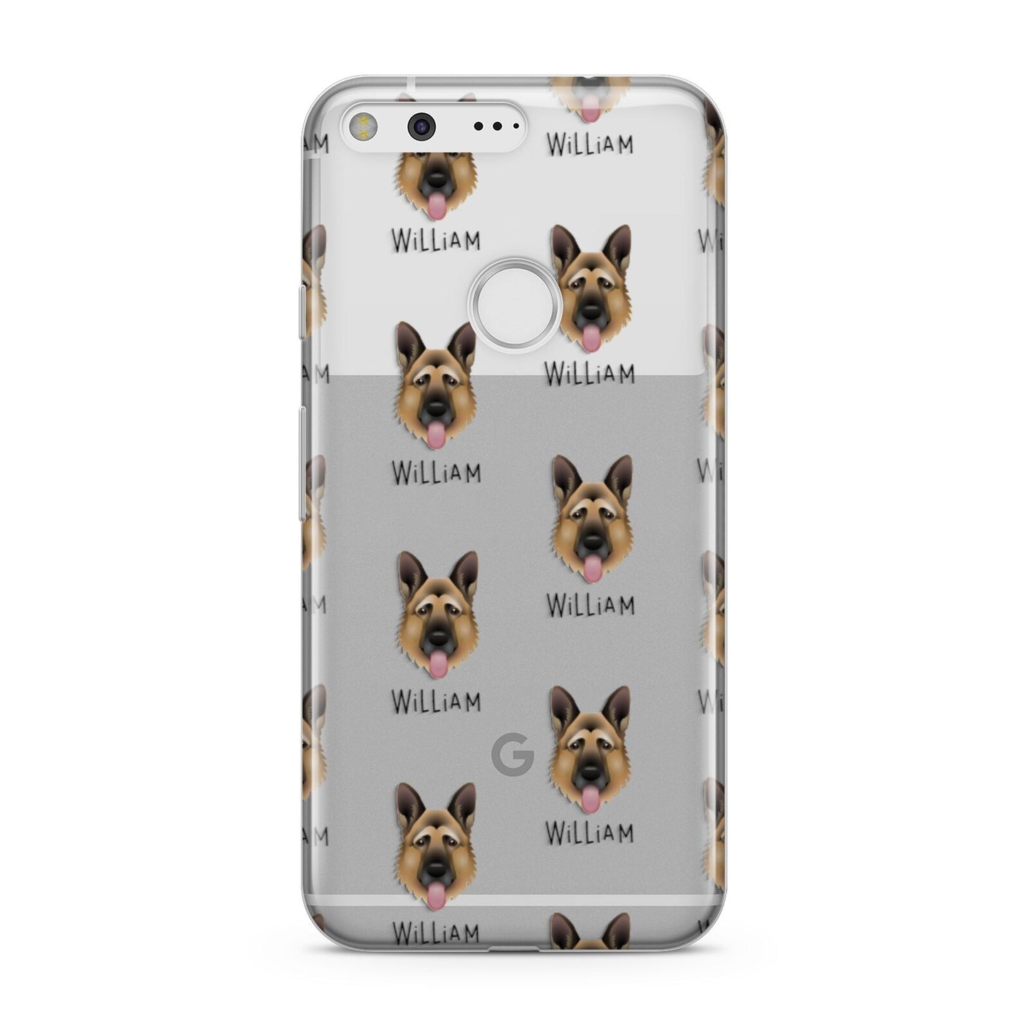 German Shepherd Icon with Name Google Pixel Case