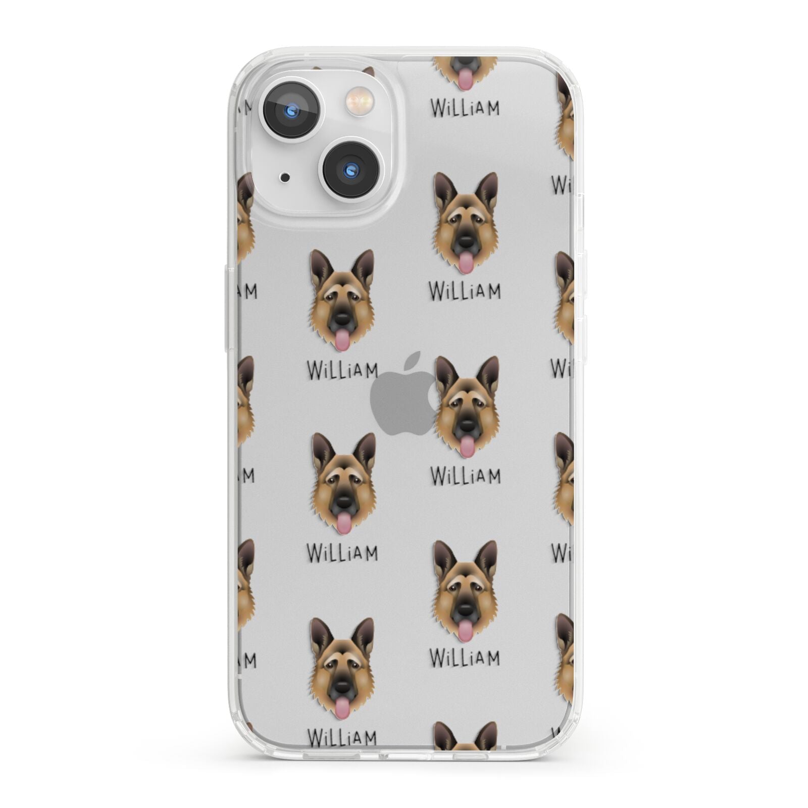 German Shepherd Icon with Name iPhone 13 Clear Bumper Case