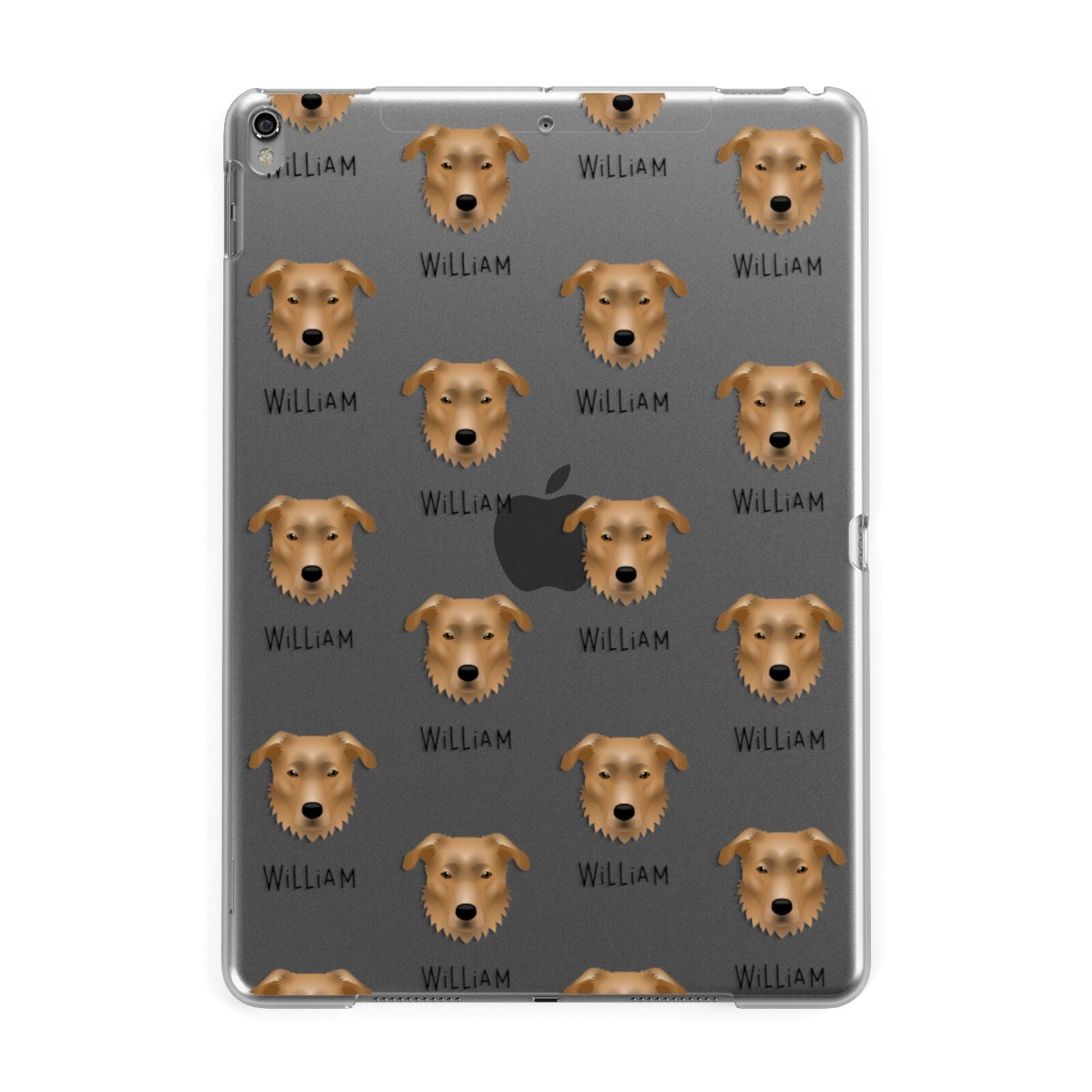 German Sheprador Icon with Name Apple iPad Grey Case